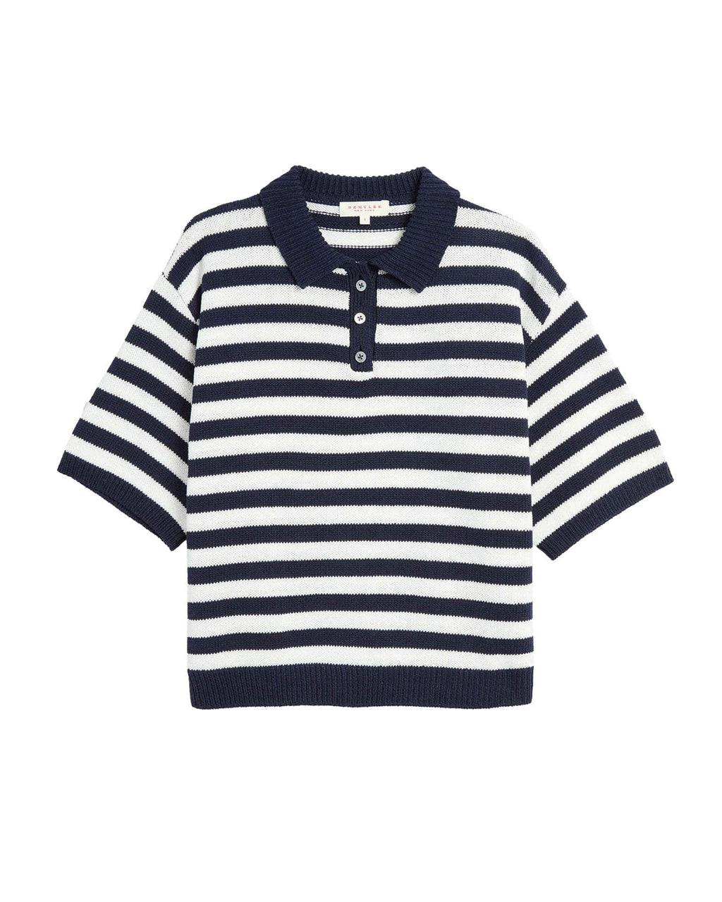 Luka Stripe Cotton Top in Off White/Navy