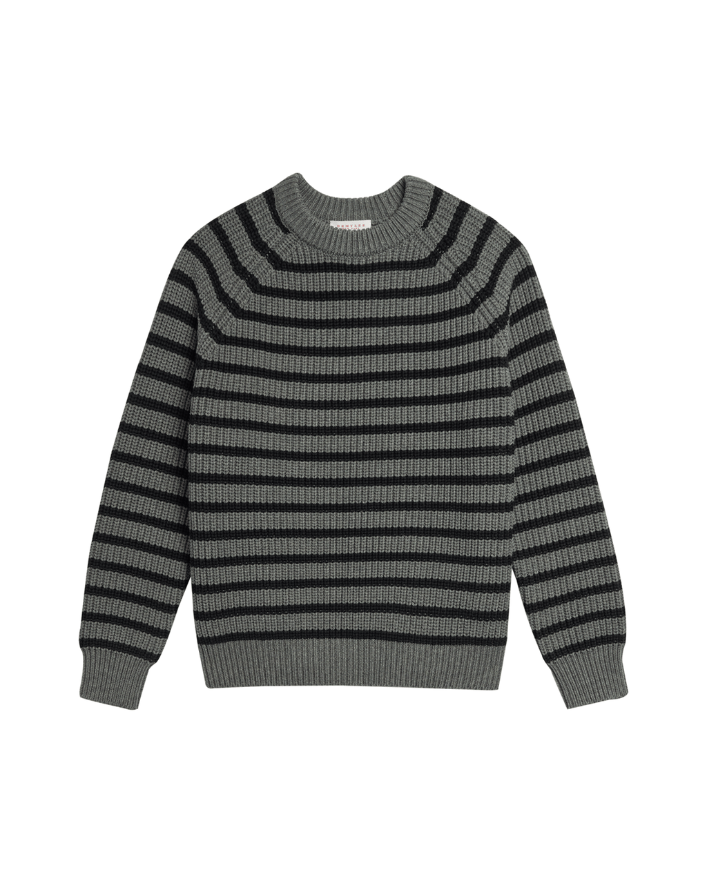 Phoebe Stripe Sweater in Dark Heather Grey/Black