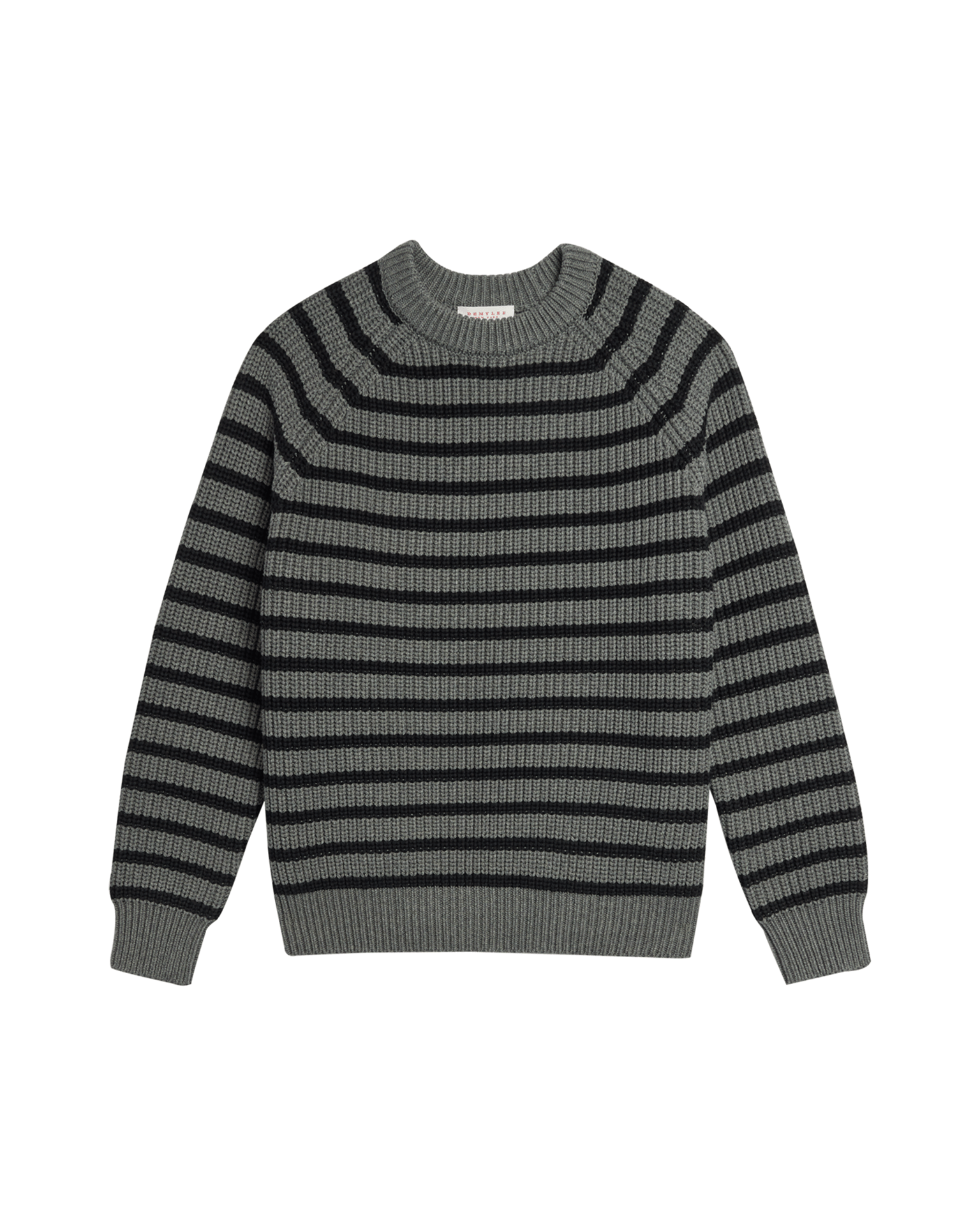 Phoebe Stripe Sweater in Dark Heather Grey/Black