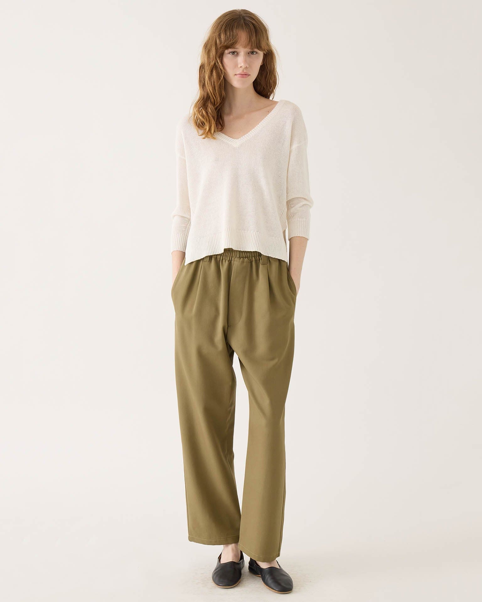 Sunny Cotton Linen Sweater in Off White
