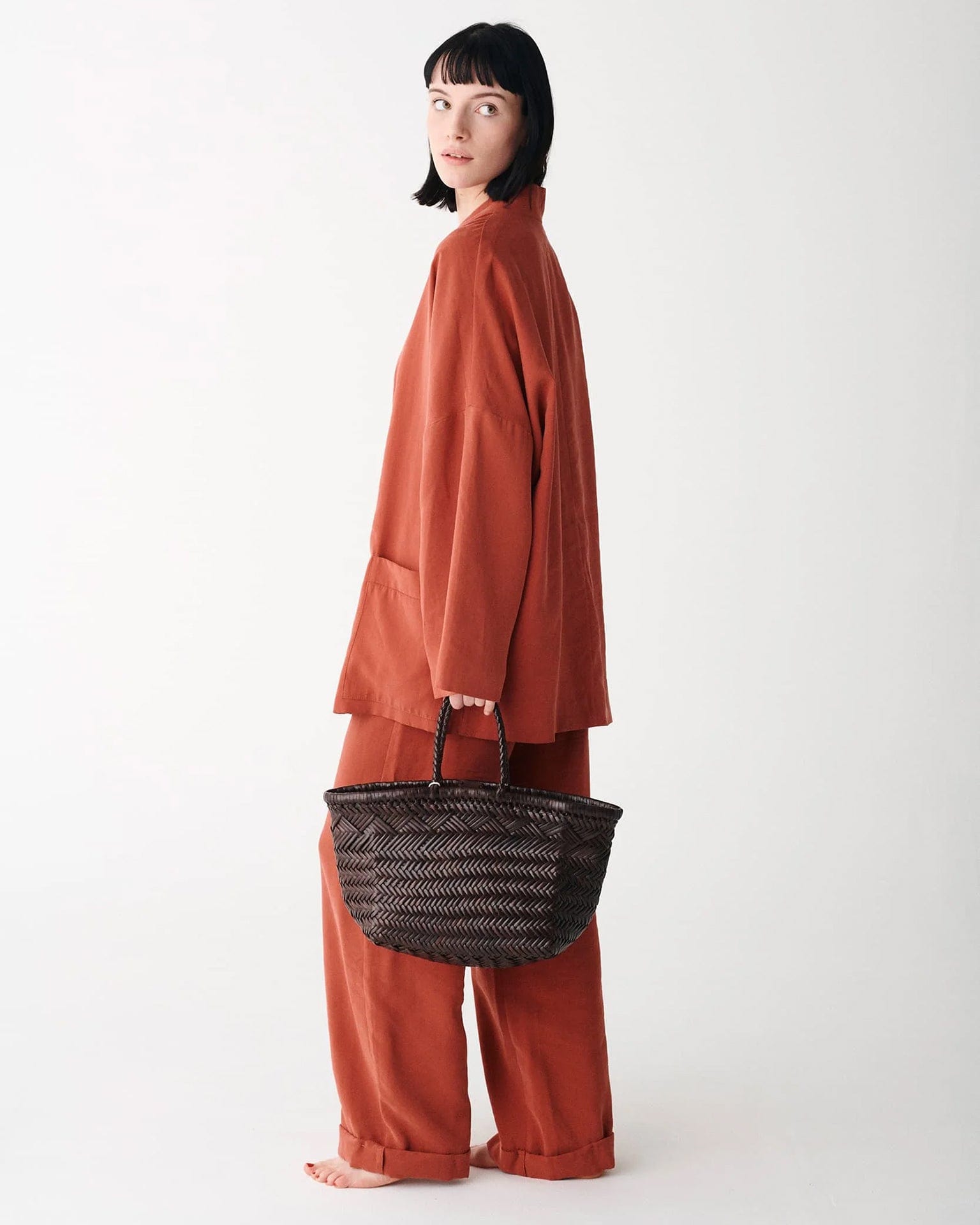 Bamboo Triple Jump - Small - 6 Lines in Dark Brown