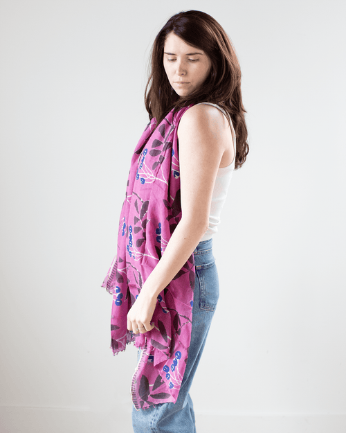 100% Cttn Berries Scarf in Rosebud