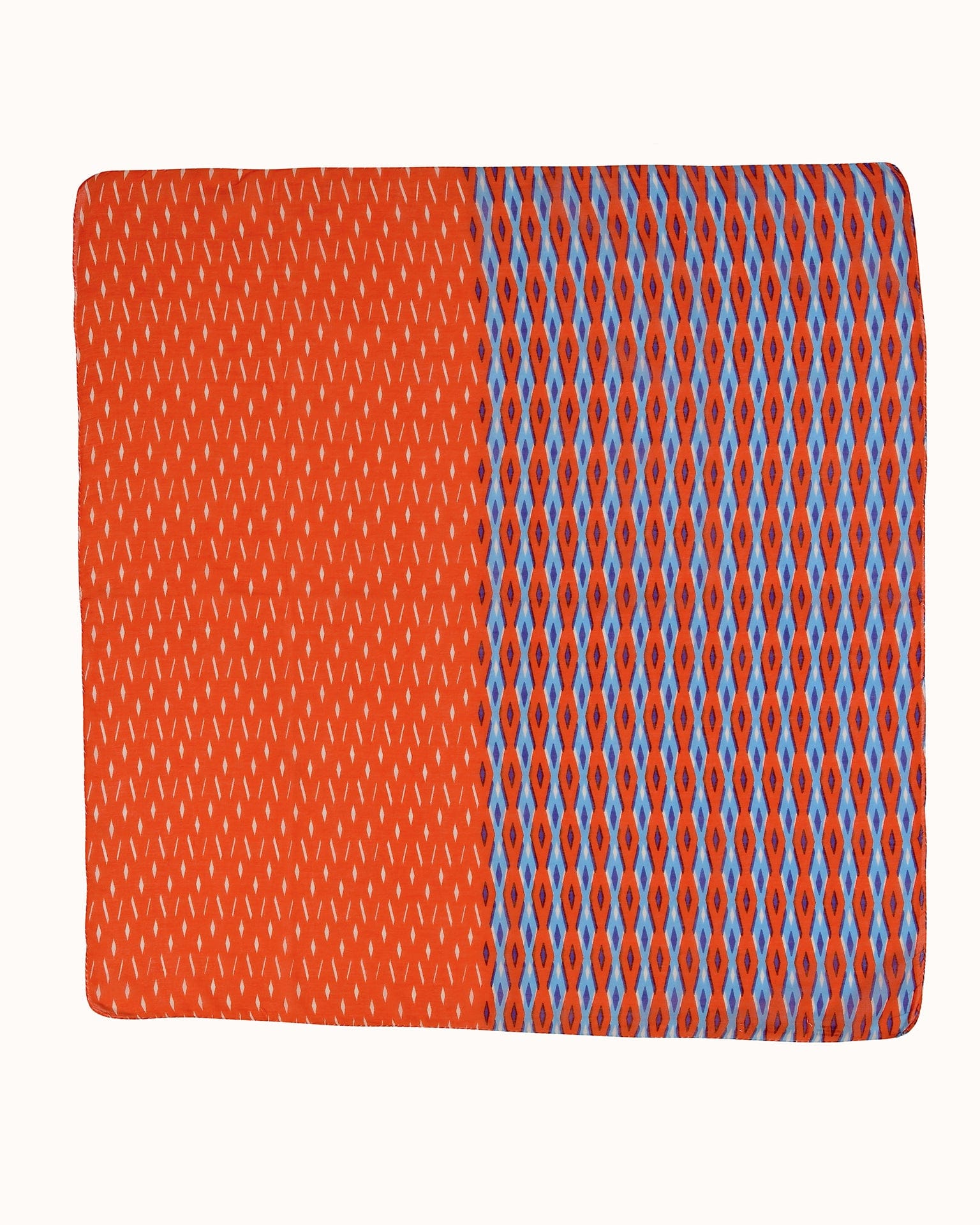 100% Cttn Split Diamonds Bandana in Orange