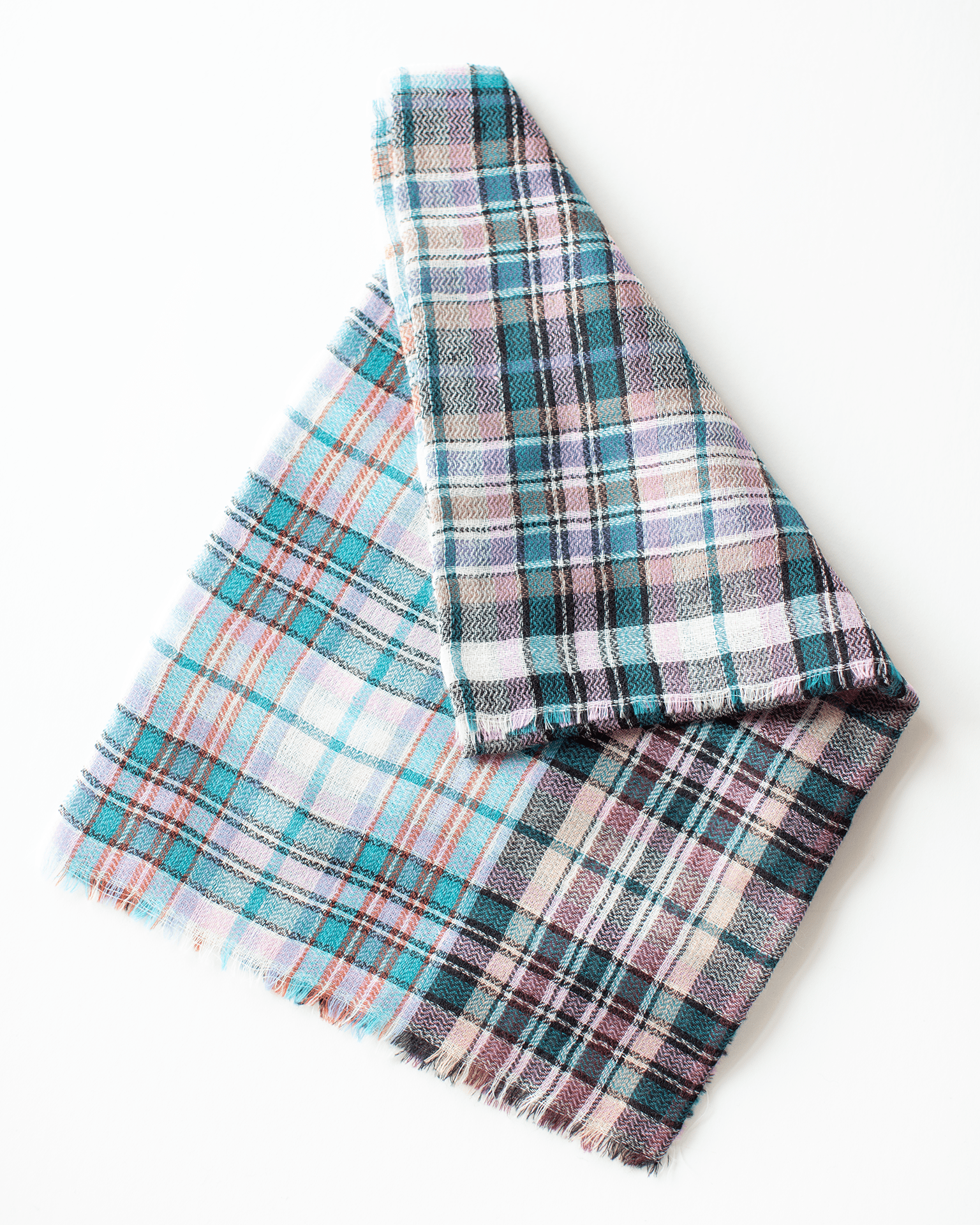 Check Bandana Scarf in Jade