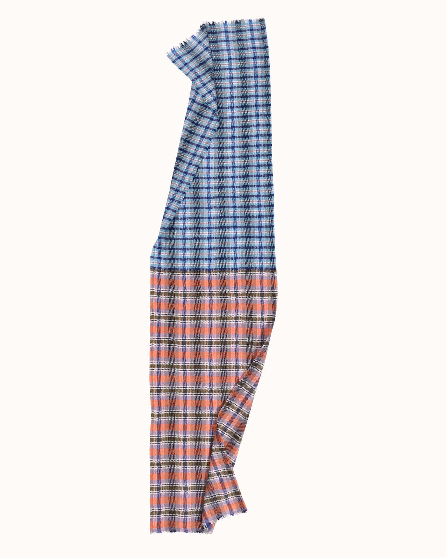 Check Blanket Scarf in Blue