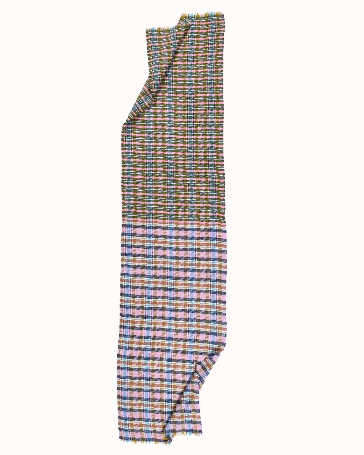 Check Blanket Scarf in Rose