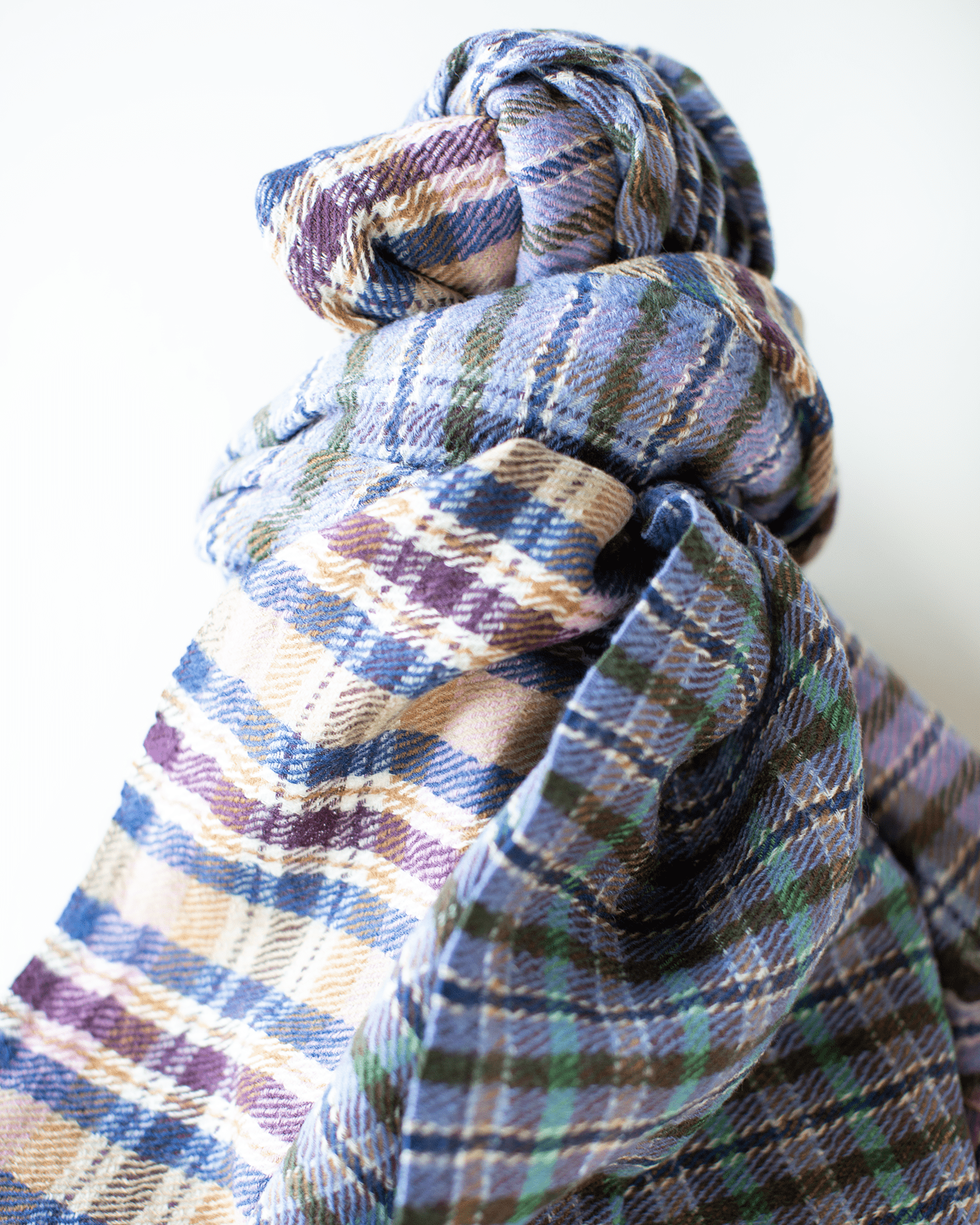 Check Blanket Shawl in Blue
