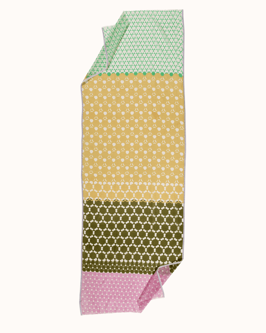 Dot Panel Scarf in Green