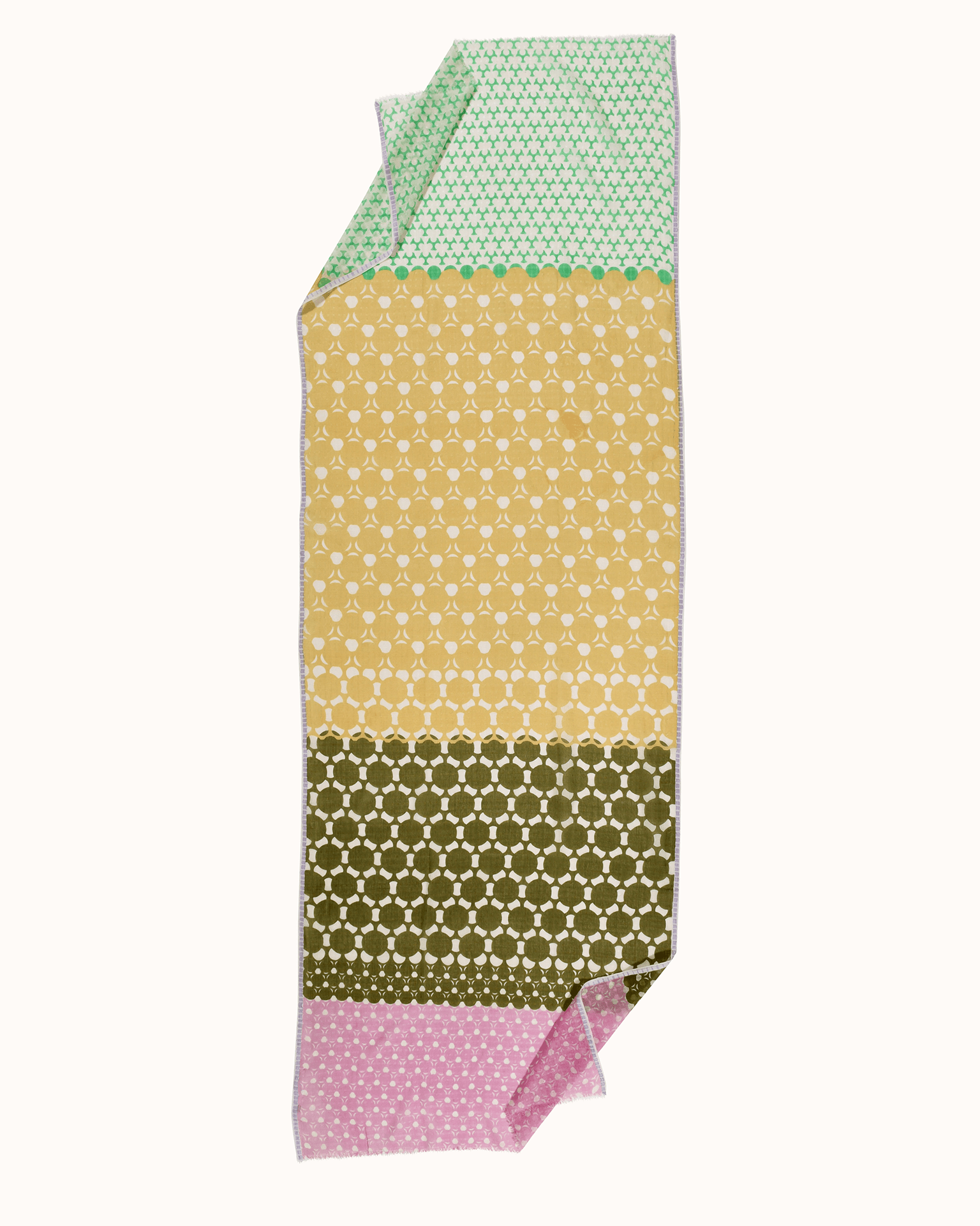 Dot Panel Scarf in Green