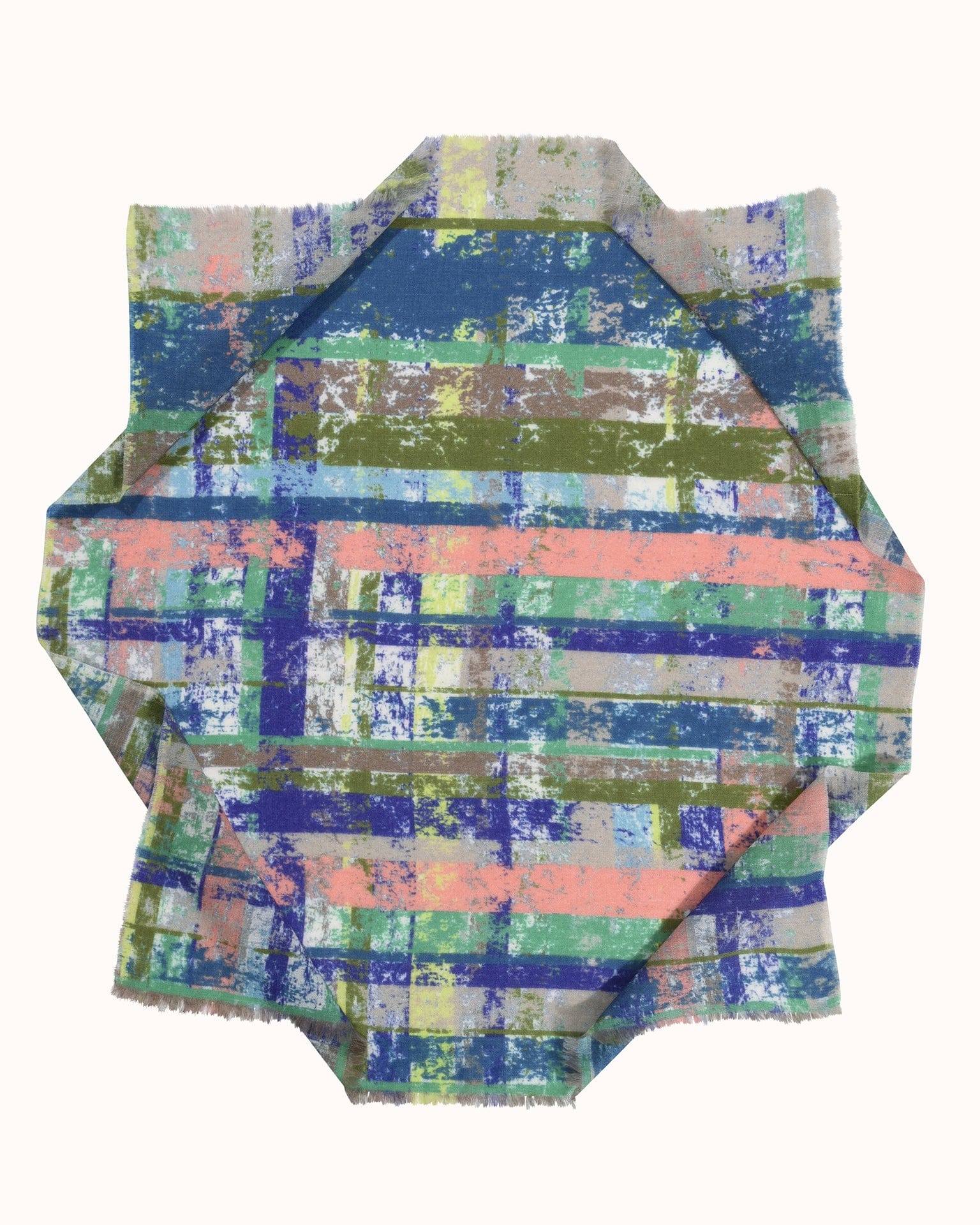 Painterly Plaid Bandana in Green