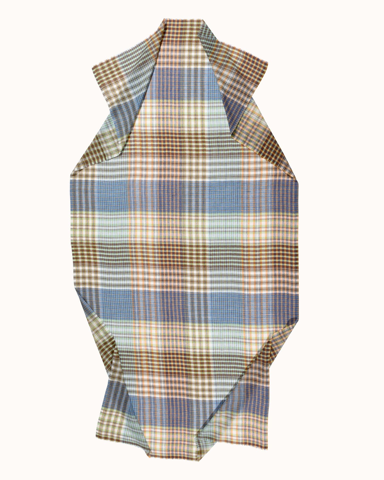 Varied Plaid Scarf in River