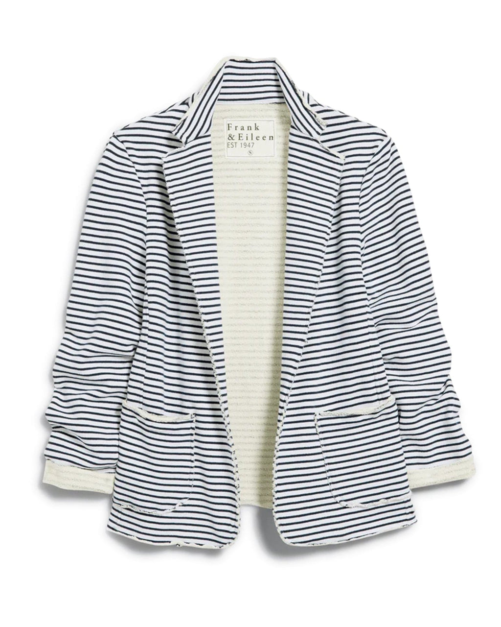 Dublin Knit Blazer in White & British Royal Navy