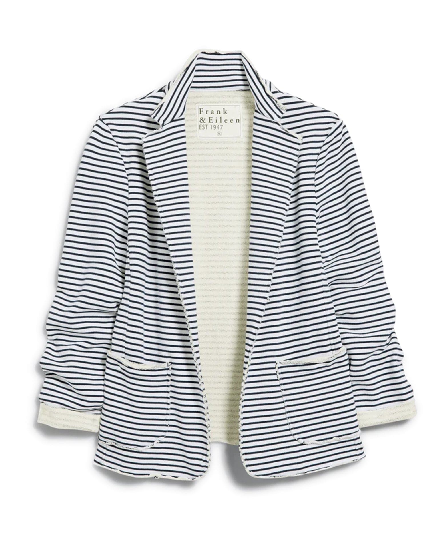 Dublin Knit Blazer in White & British Royal Navy