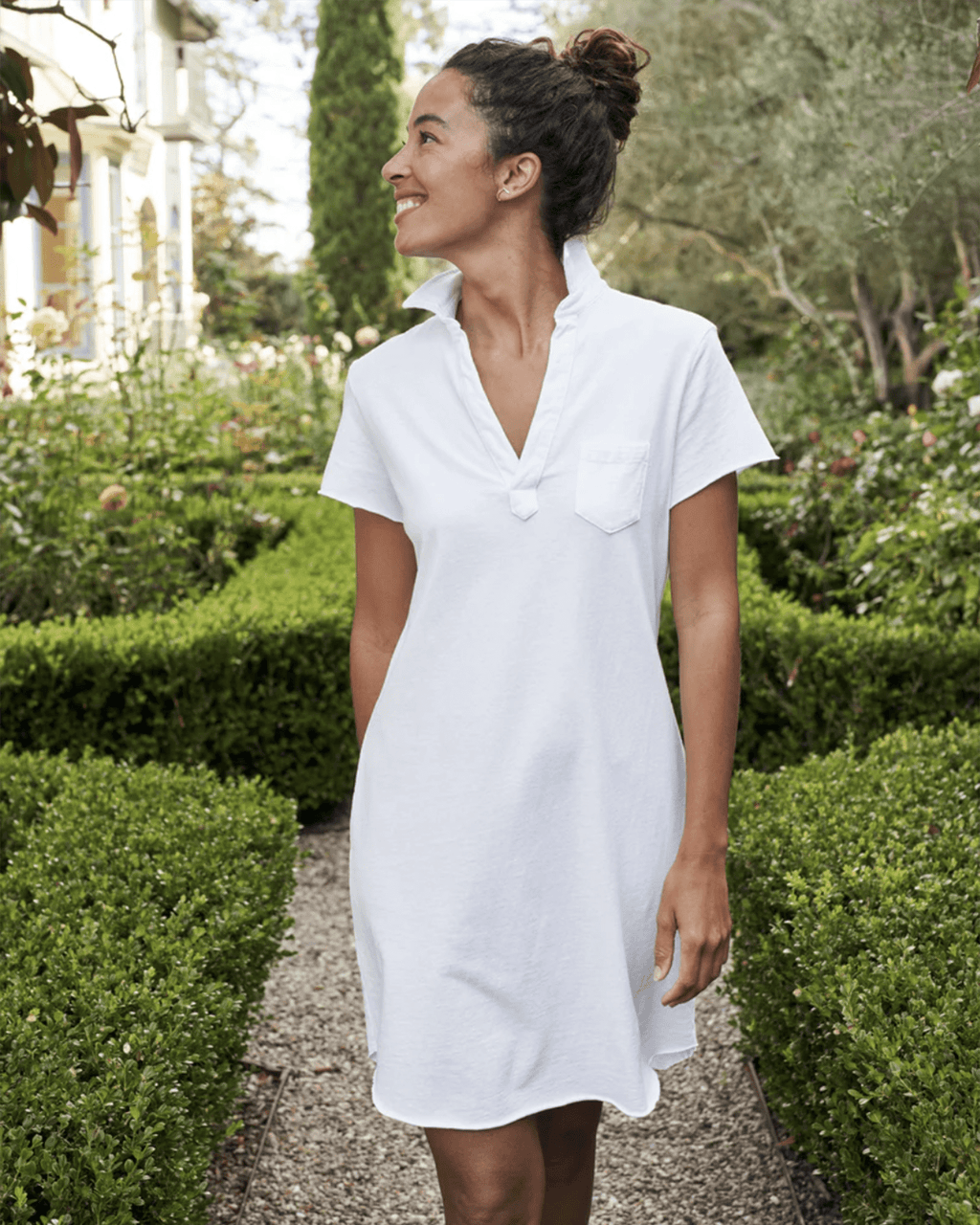 Lauren S/S Polo Jersey Dress in White