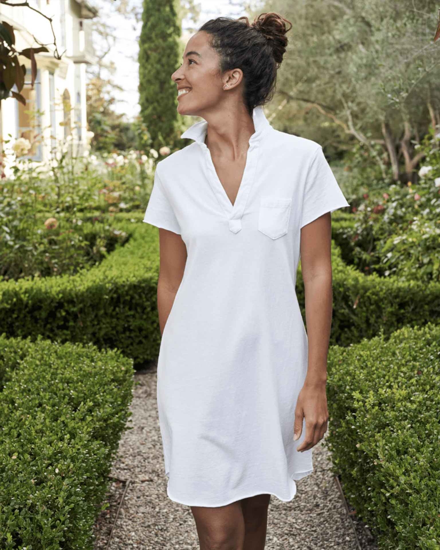 Lauren S/S Polo Jersey Dress in White