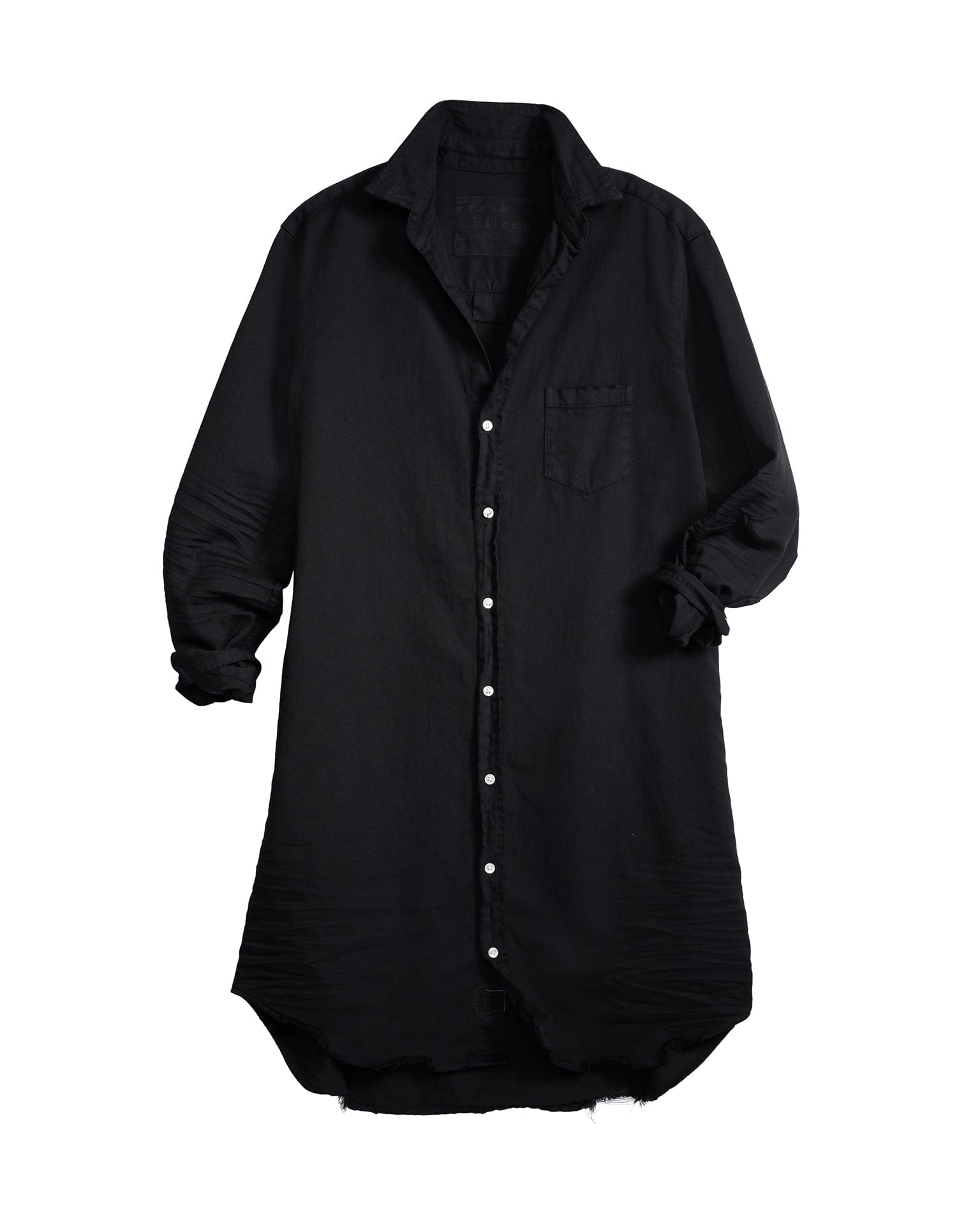 Mary Shirtdress in Black Distressed Famous Denim