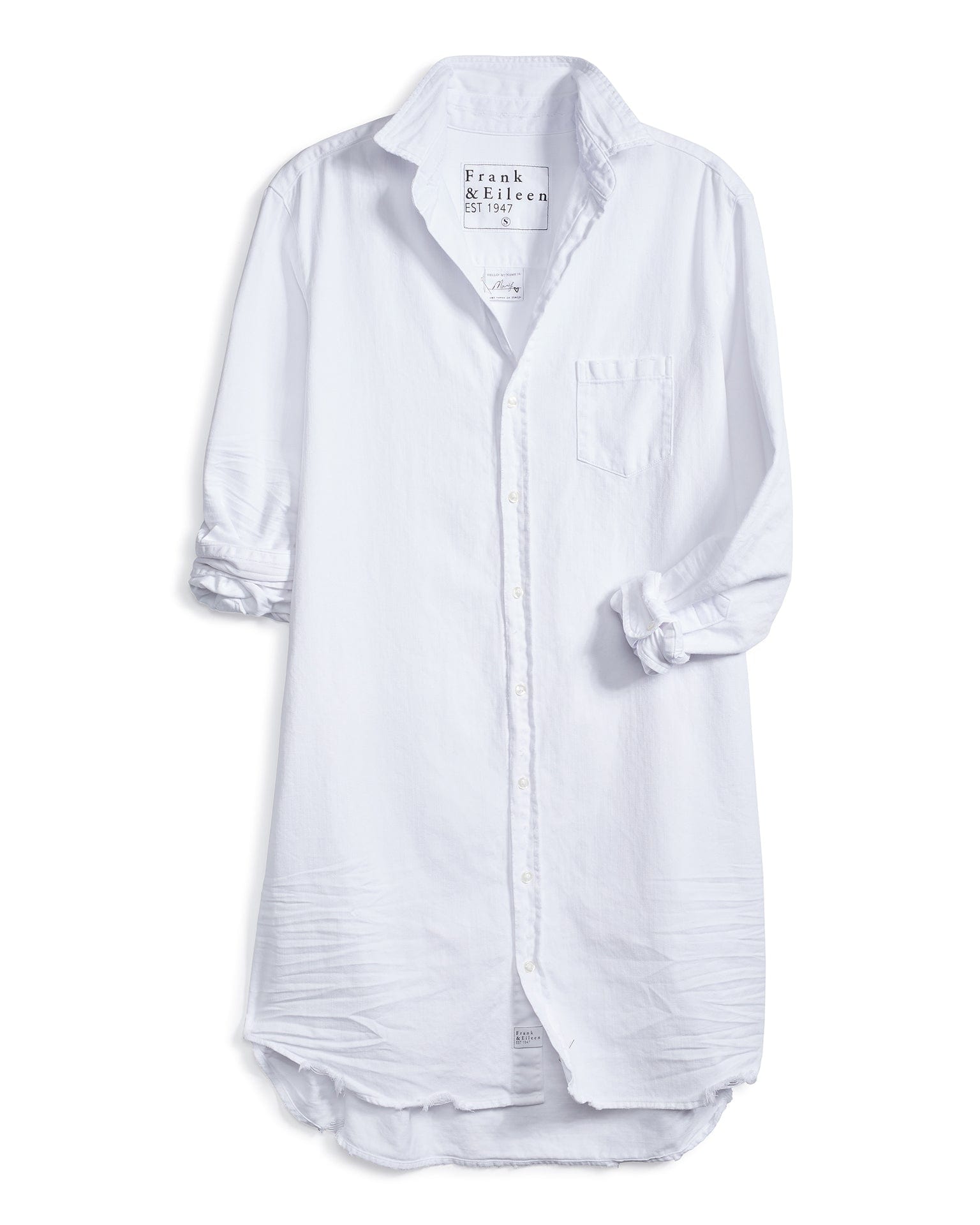 Mary Shirtdress in White Famous Denim