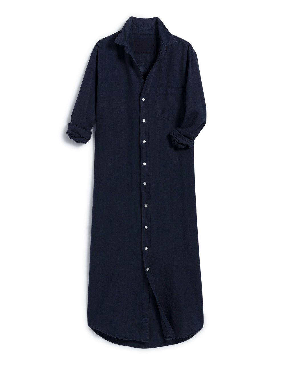 Rory Maxi Shirtdress in Navy Linen