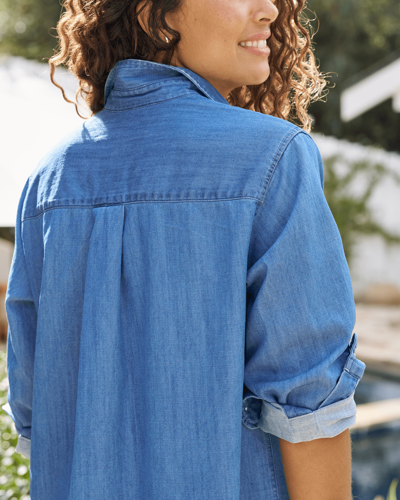 Rory Maxi Shirtdress in Vintage Stonewashed Indigo