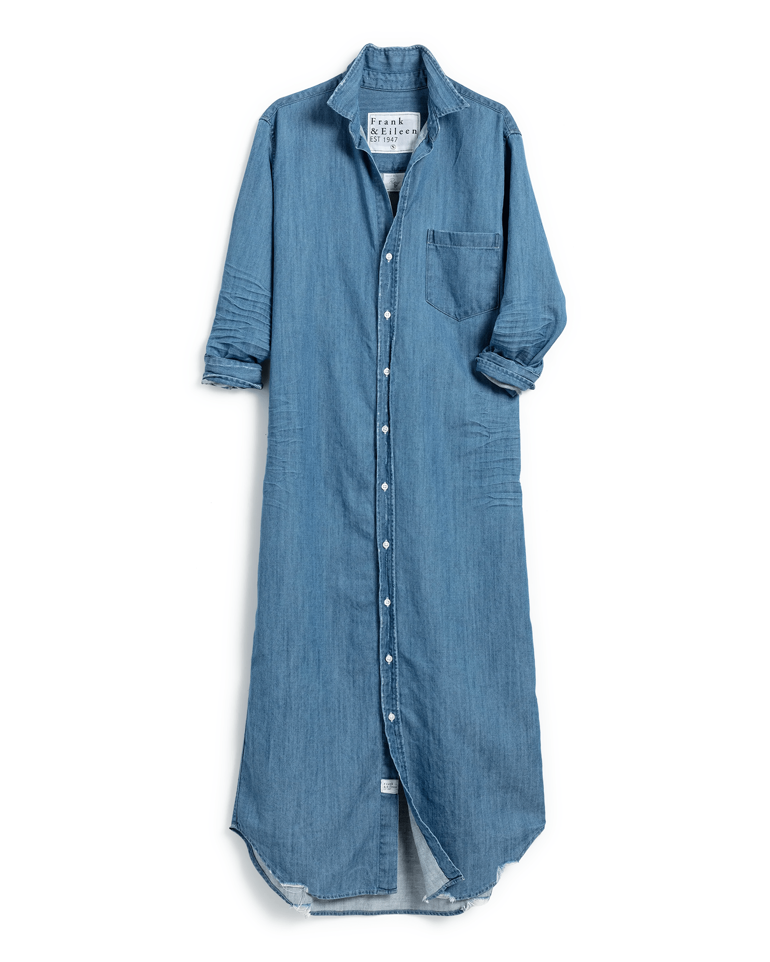 Rory Maxi Shirtdress in Vintage Stonewashed Indigo