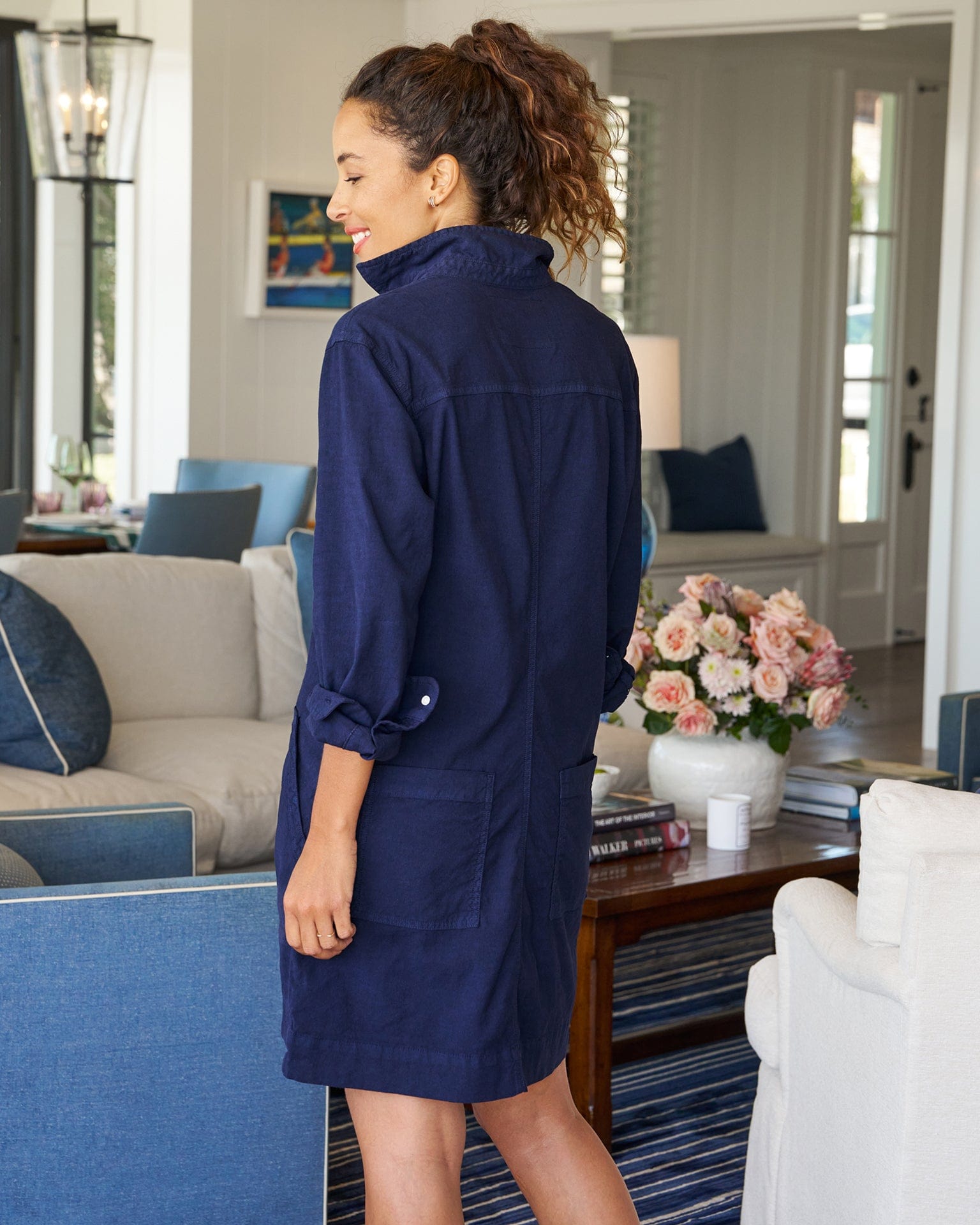 Southern Ireland L/S Playsuit Dress in Navy