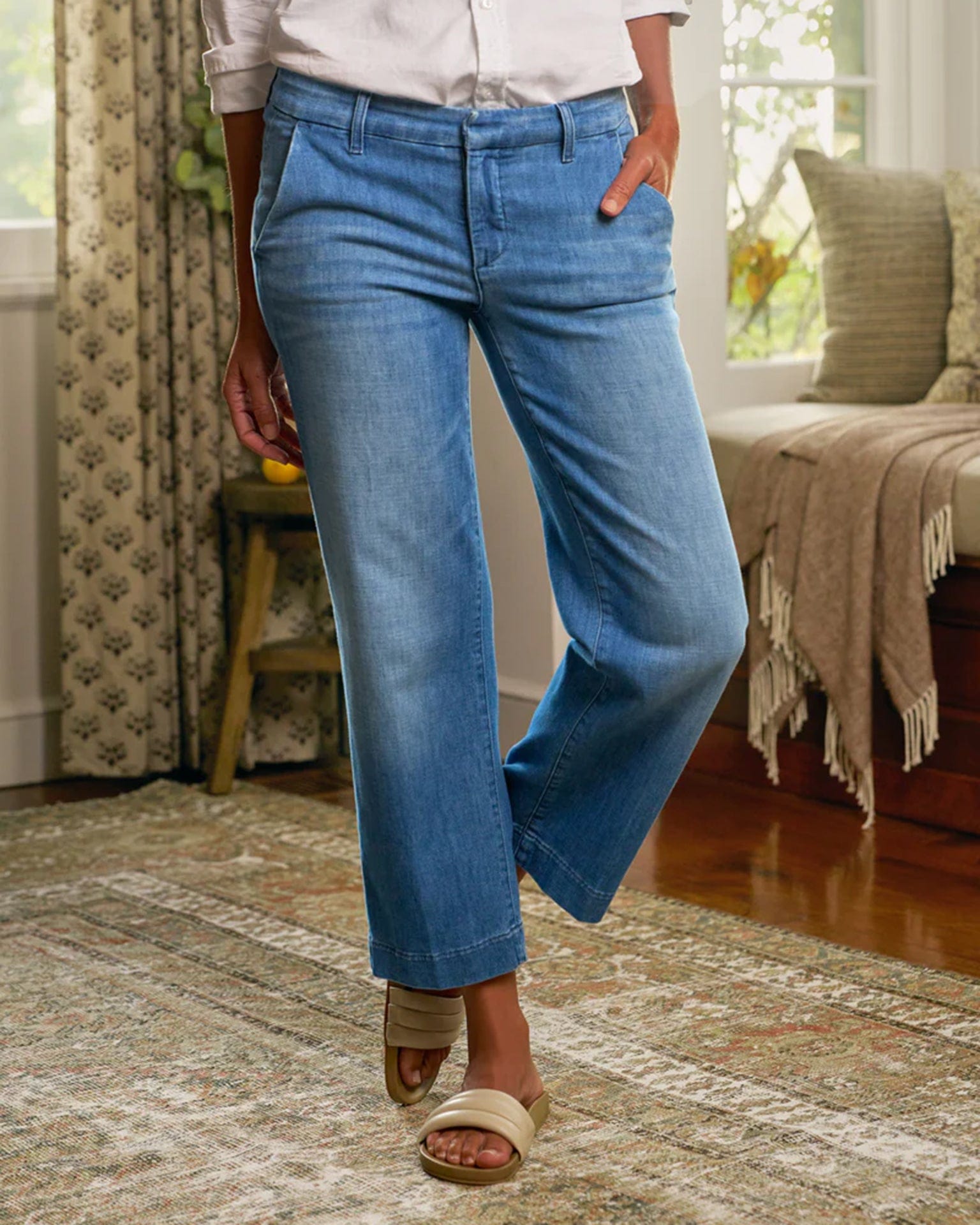 Westport Wide Leg Chino in 1968 Light Wash