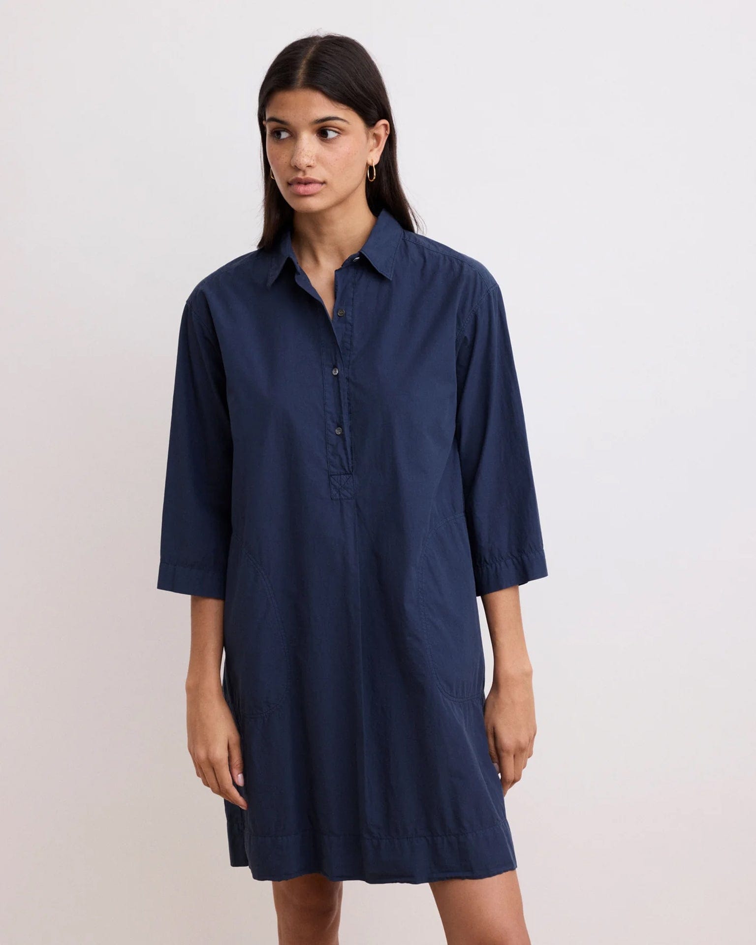 Rank Henley Dress in Midnight