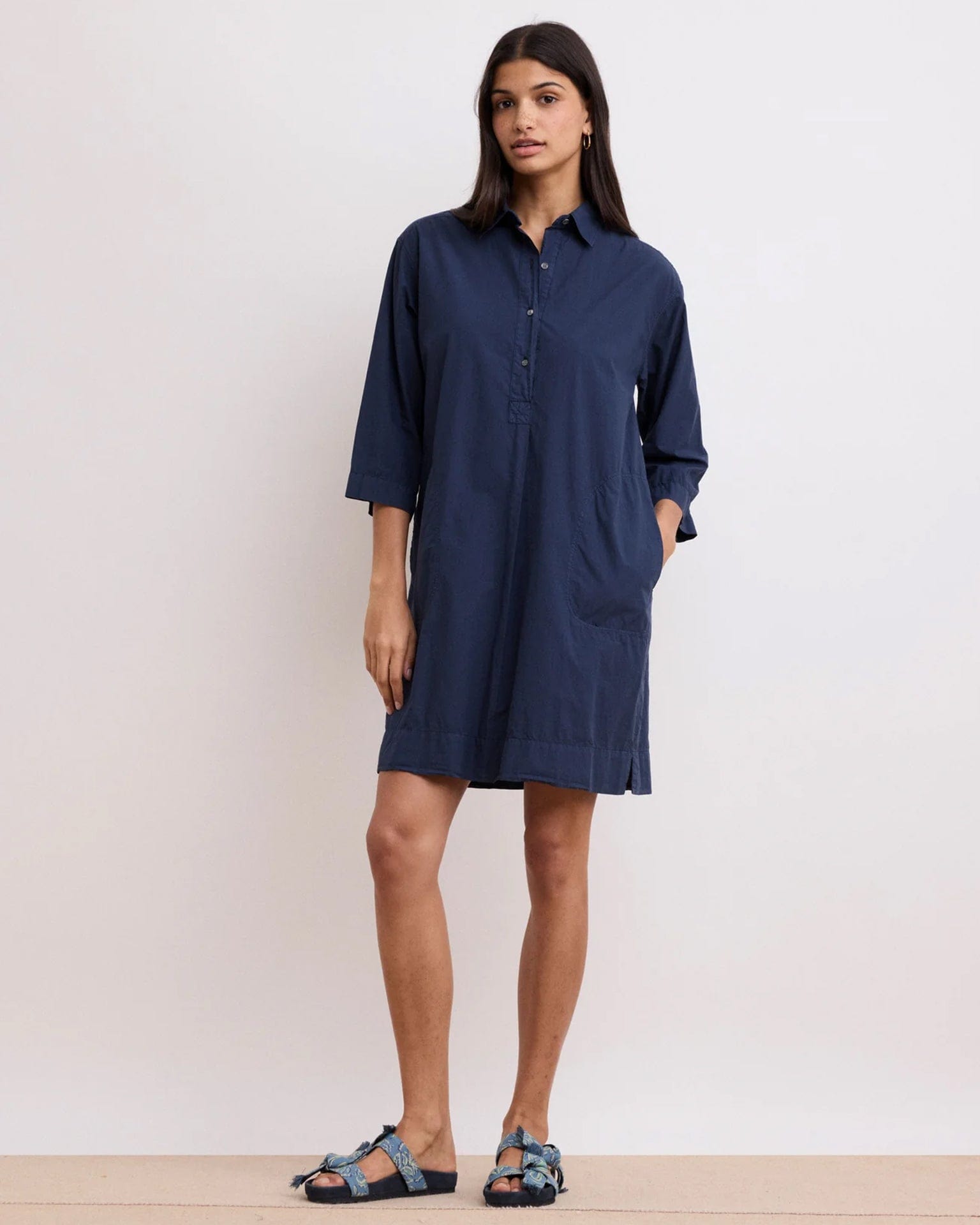 Rank Henley Dress in Midnight
