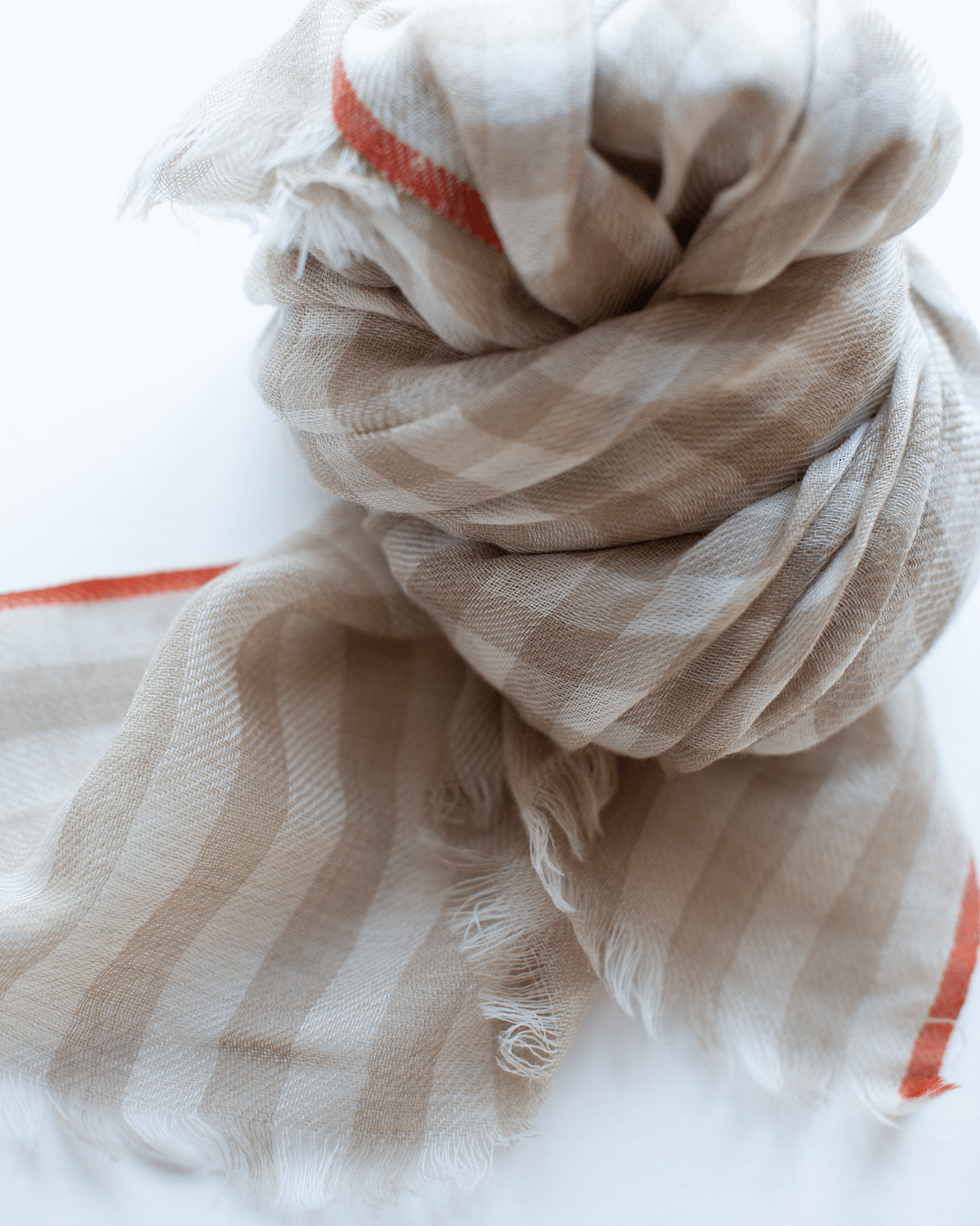 Vichy Checks Scarf in Beige