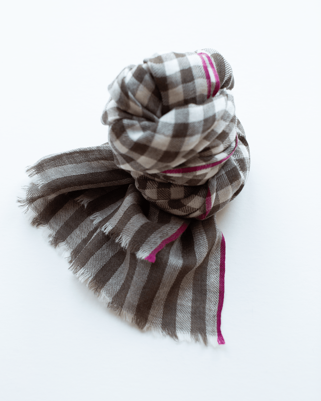 Vichy Checks Scarf in Dark Brown