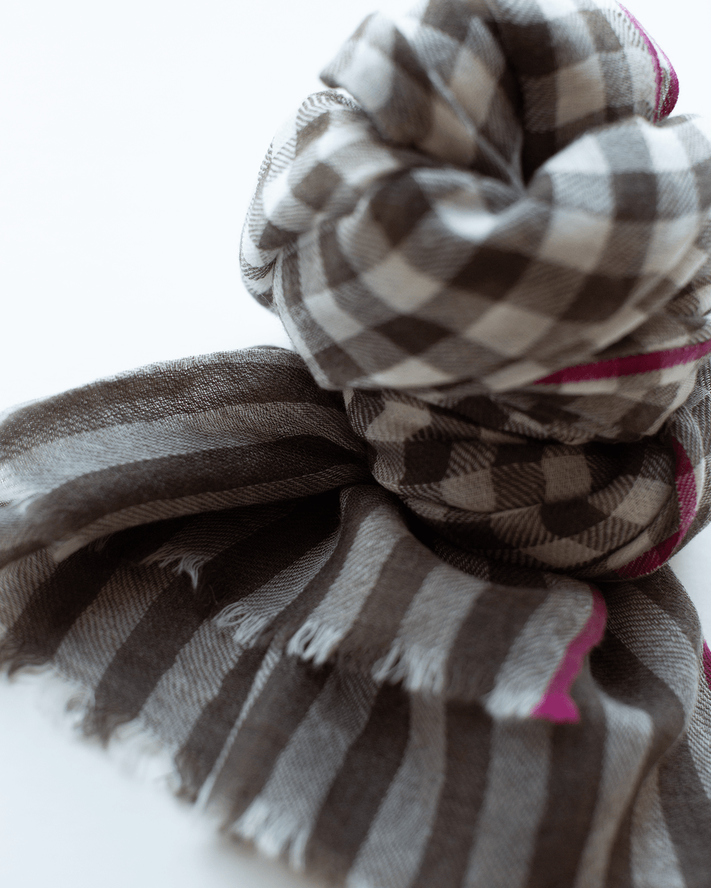 Vichy Checks Scarf in Dark Brown