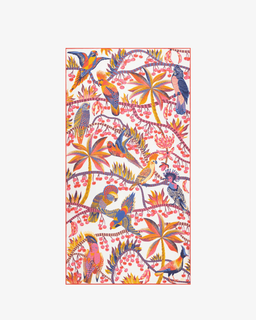 Scarf 100 Cerise in White