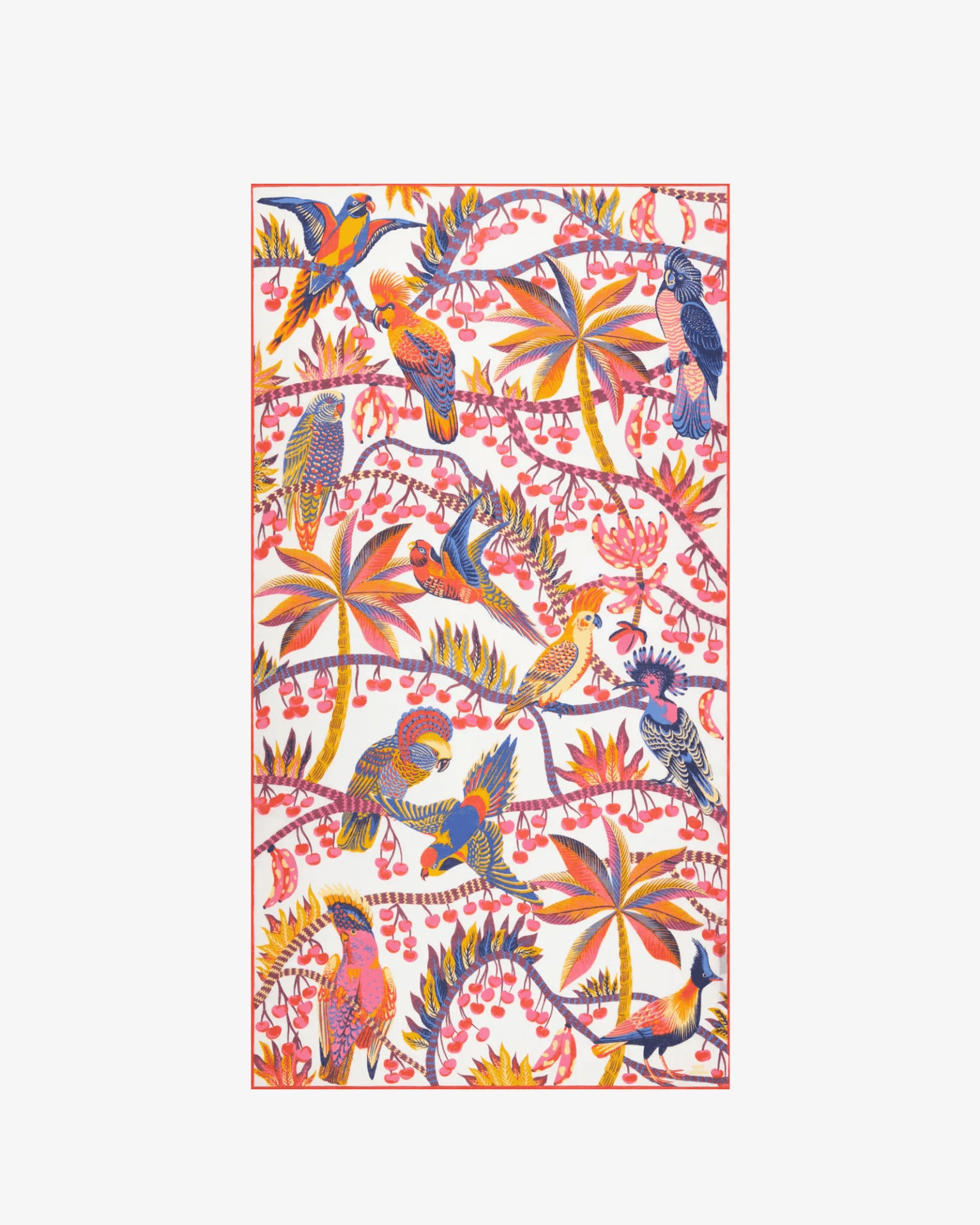 Scarf 100 Cerise in White