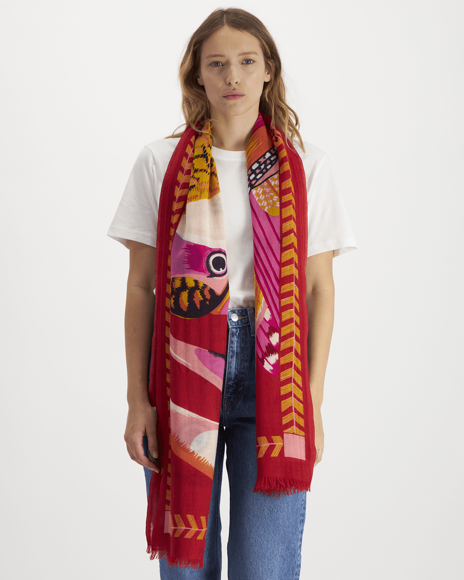 Scarf 70 Toucan in Red