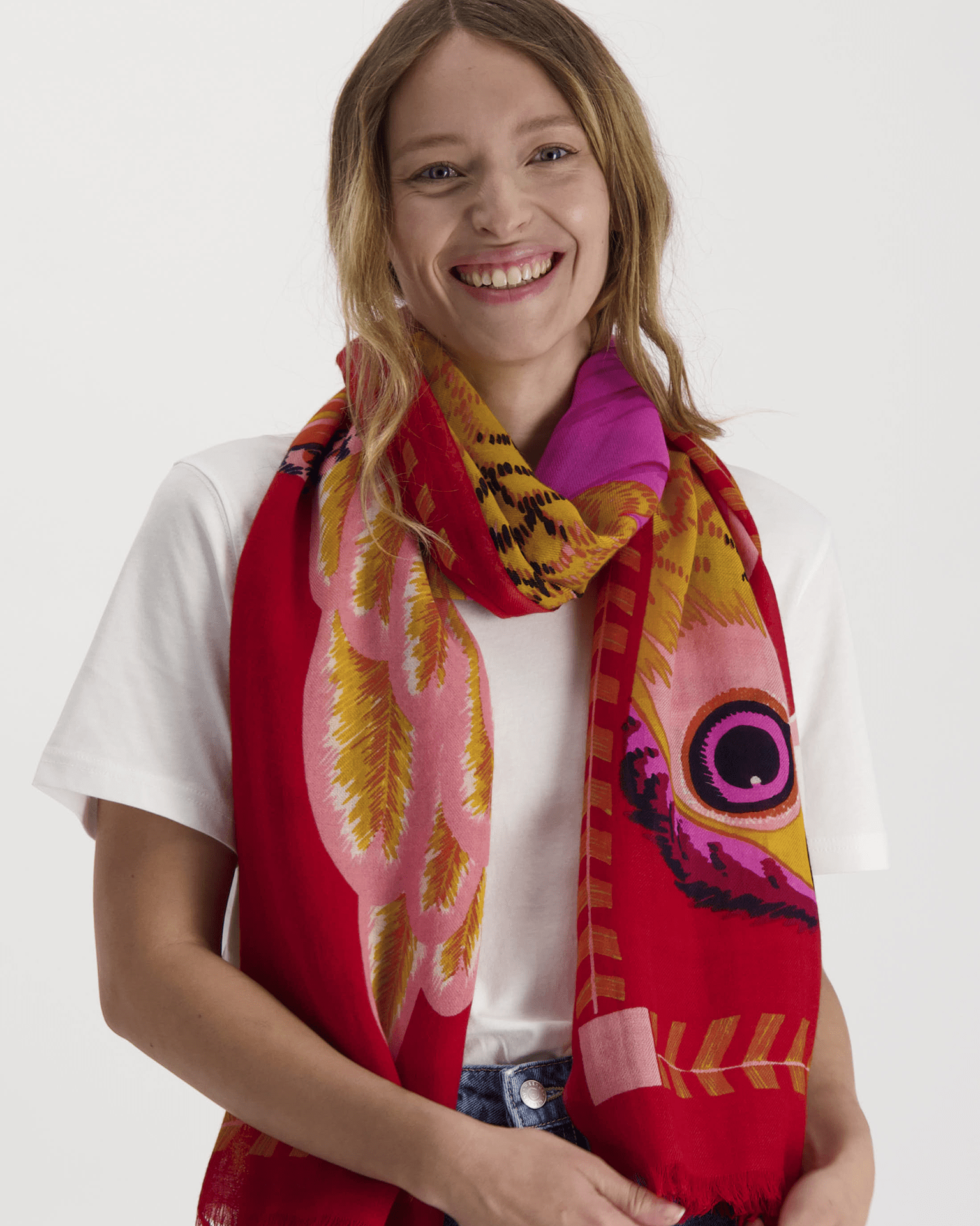 Scarf 70 Toucan in Red