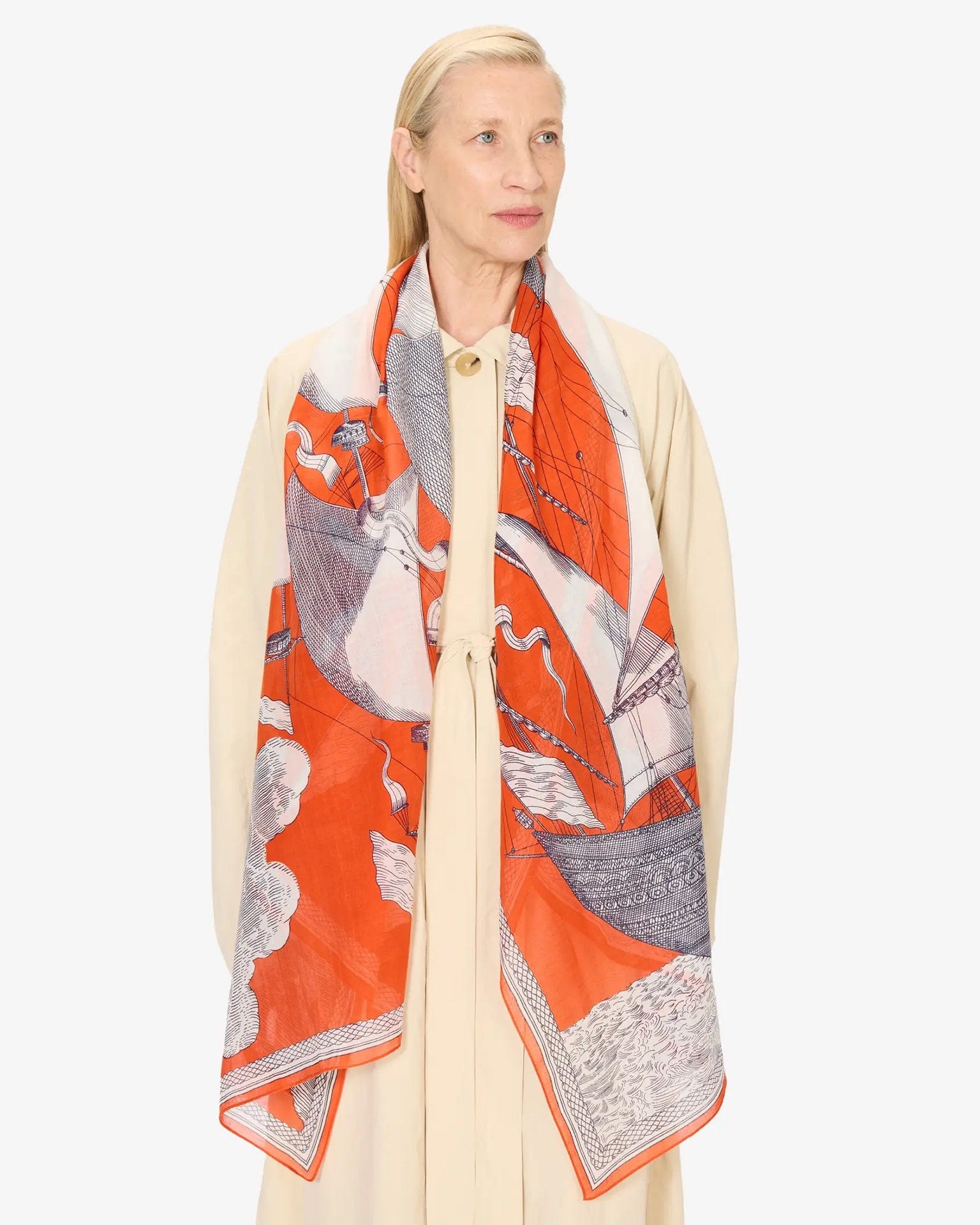 Scarf / Etole 100 Des Rives et Des Reves in Orange