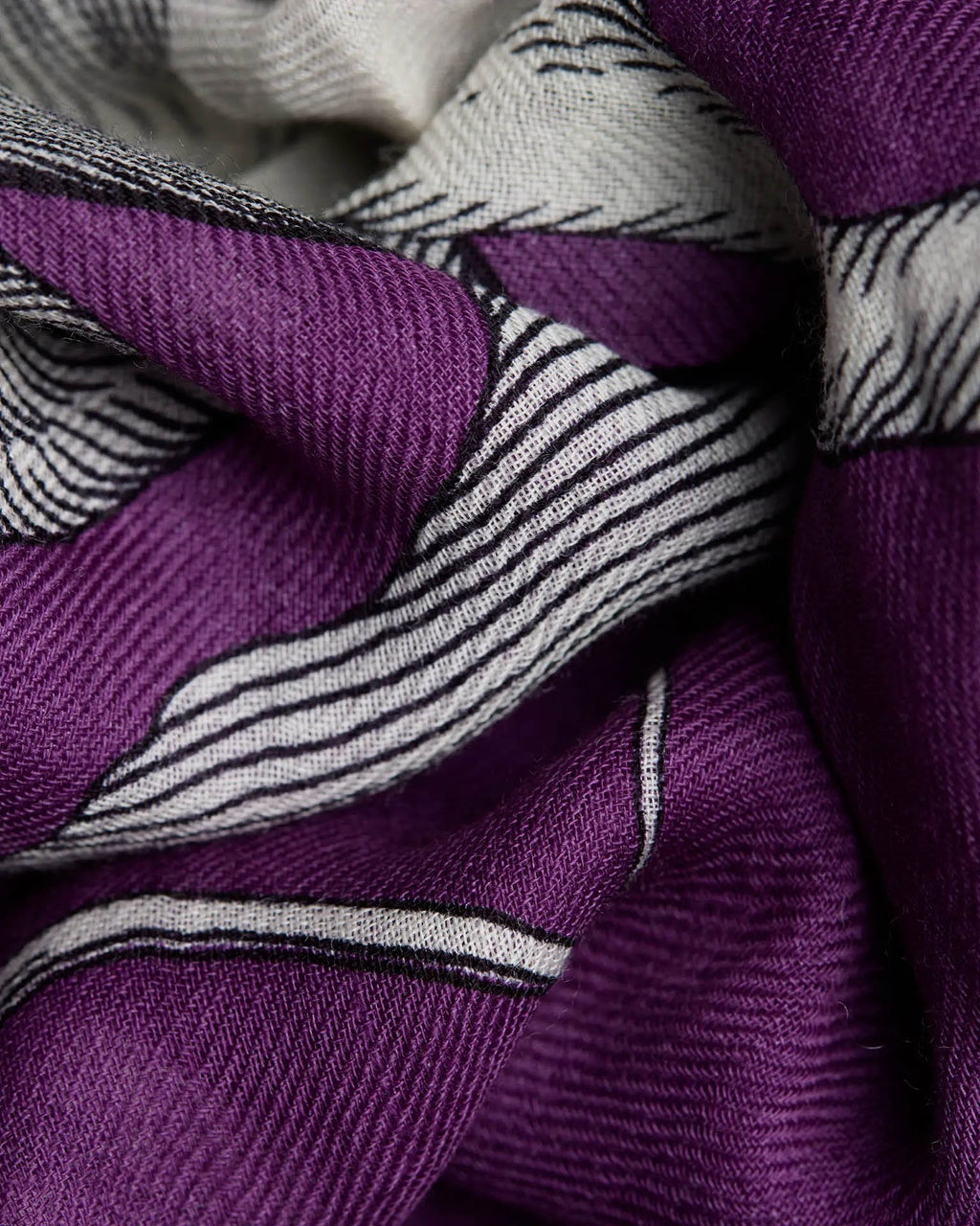 Scarf / Etole 100 Wool Astrologie in Purple