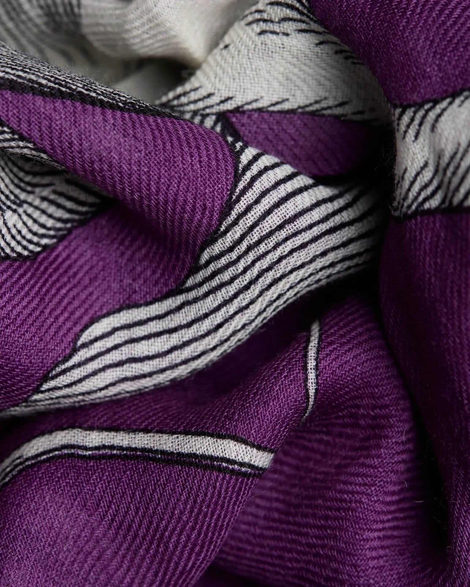 Scarf / Etole 100 Wool Astrologie in Purple