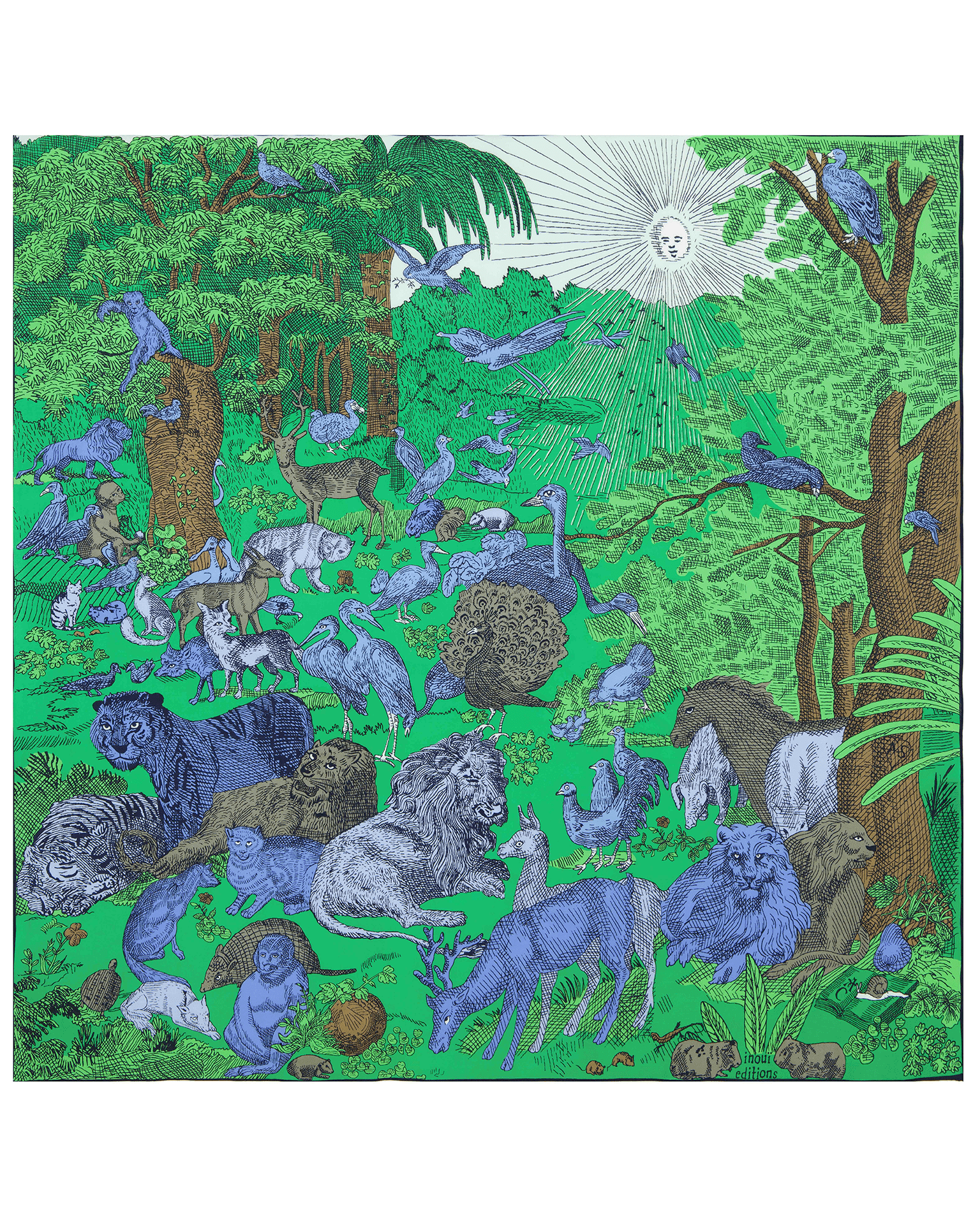 Square 100 Reverie in Green