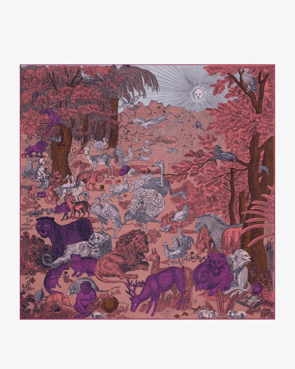Square / Carre 100 Reve in Fuchsia