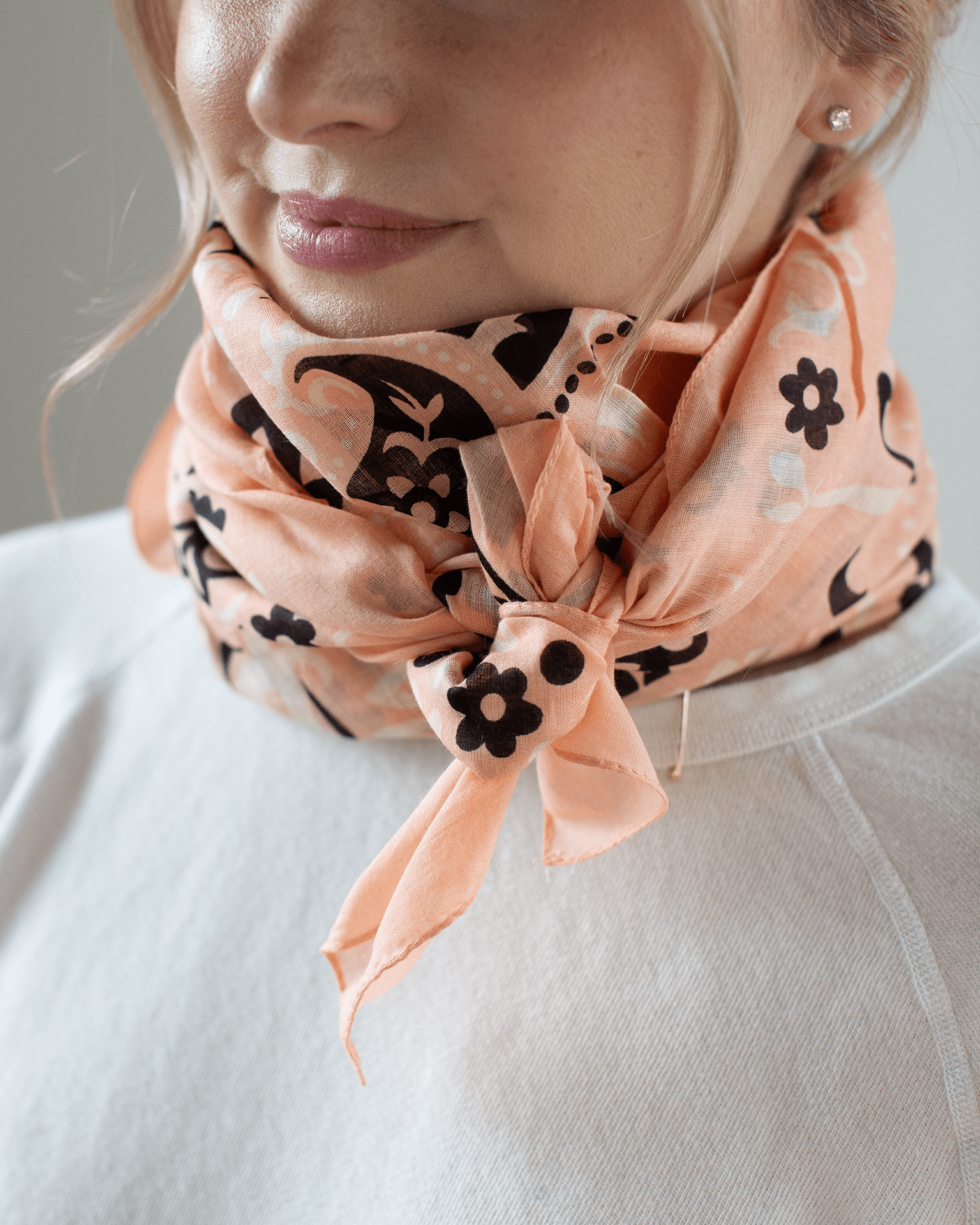 Classic Cotton Bandana in Coral Pink