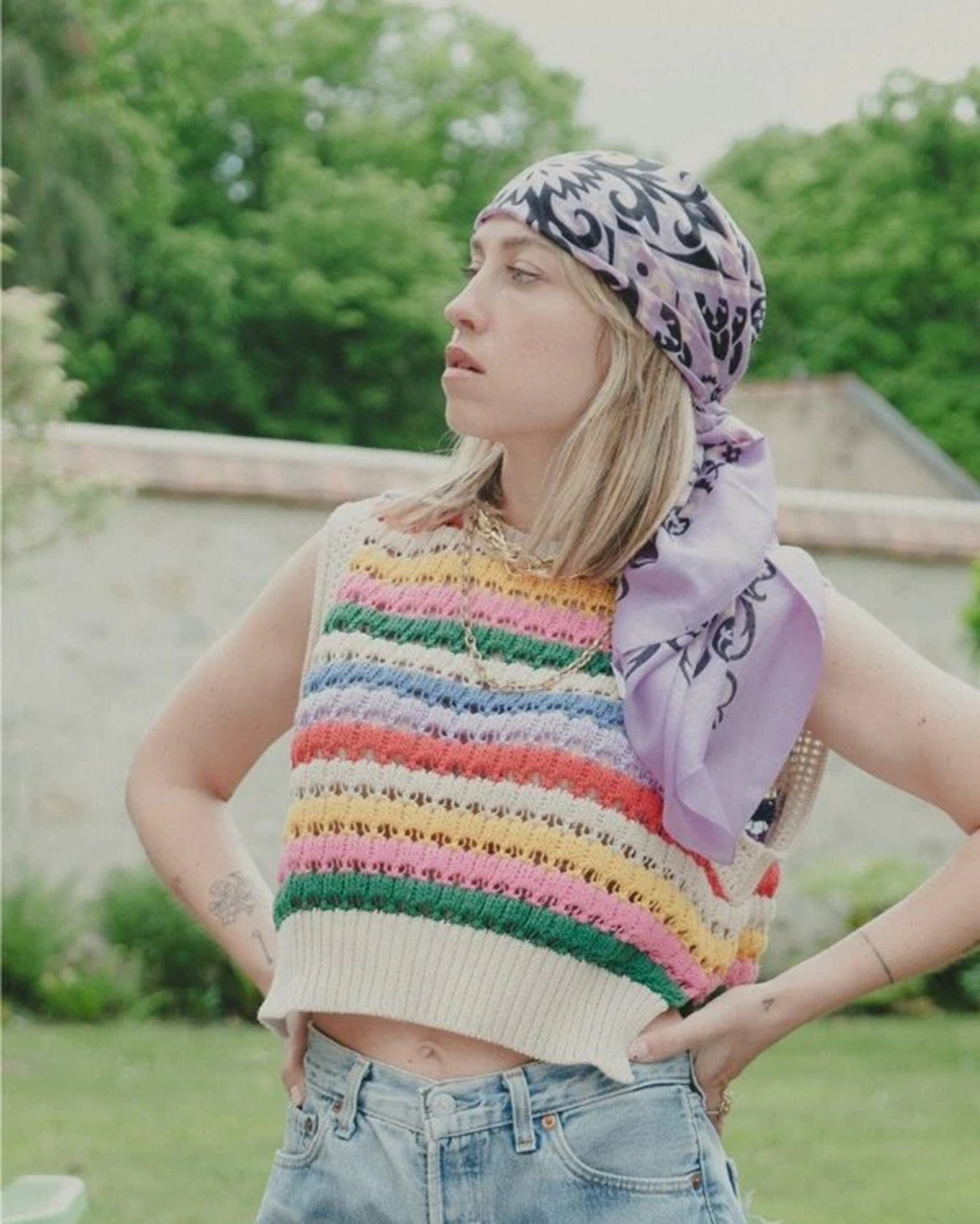 Classic Cotton Bandana in Lilas