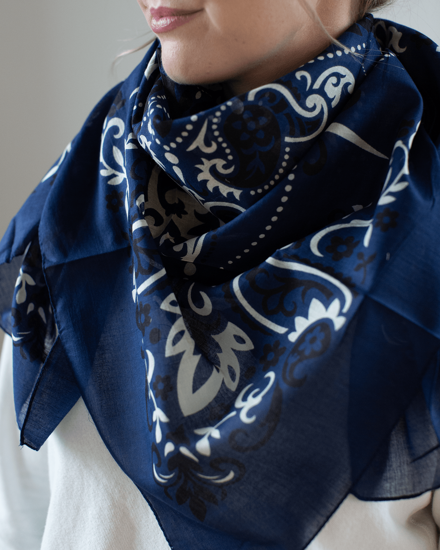Classic Cotton Bandana in Navy