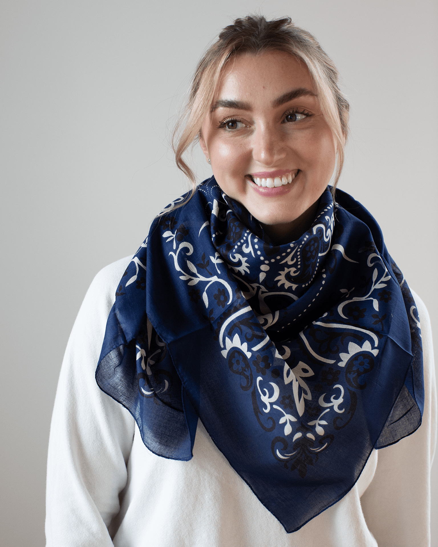Classic Cotton Bandana in Navy