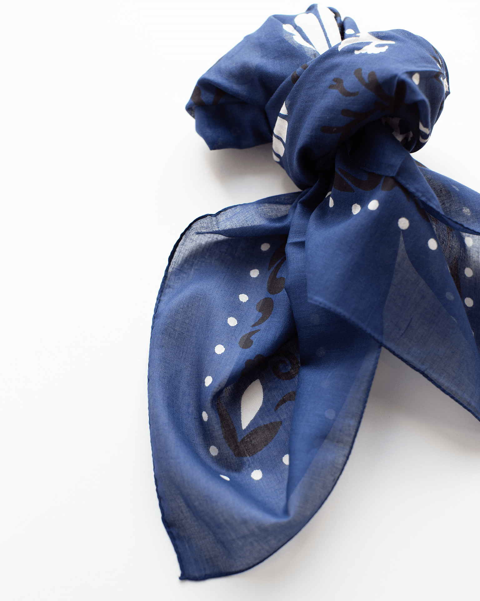 Crustaces Cotton Bandana in Navy