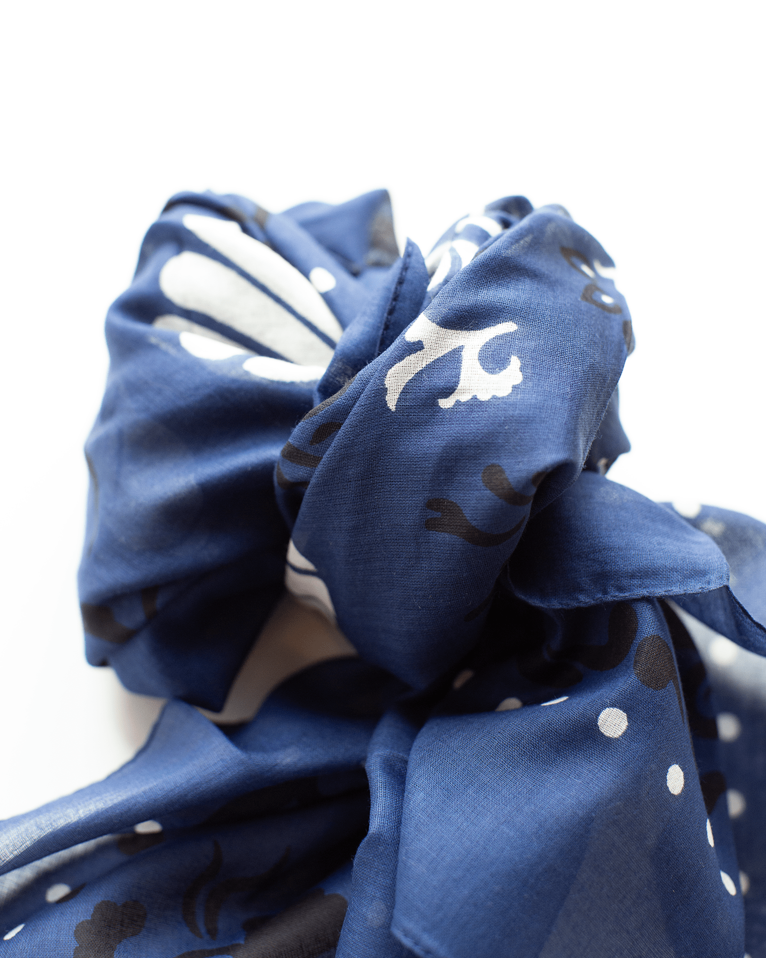Crustaces Cotton Bandana in Navy