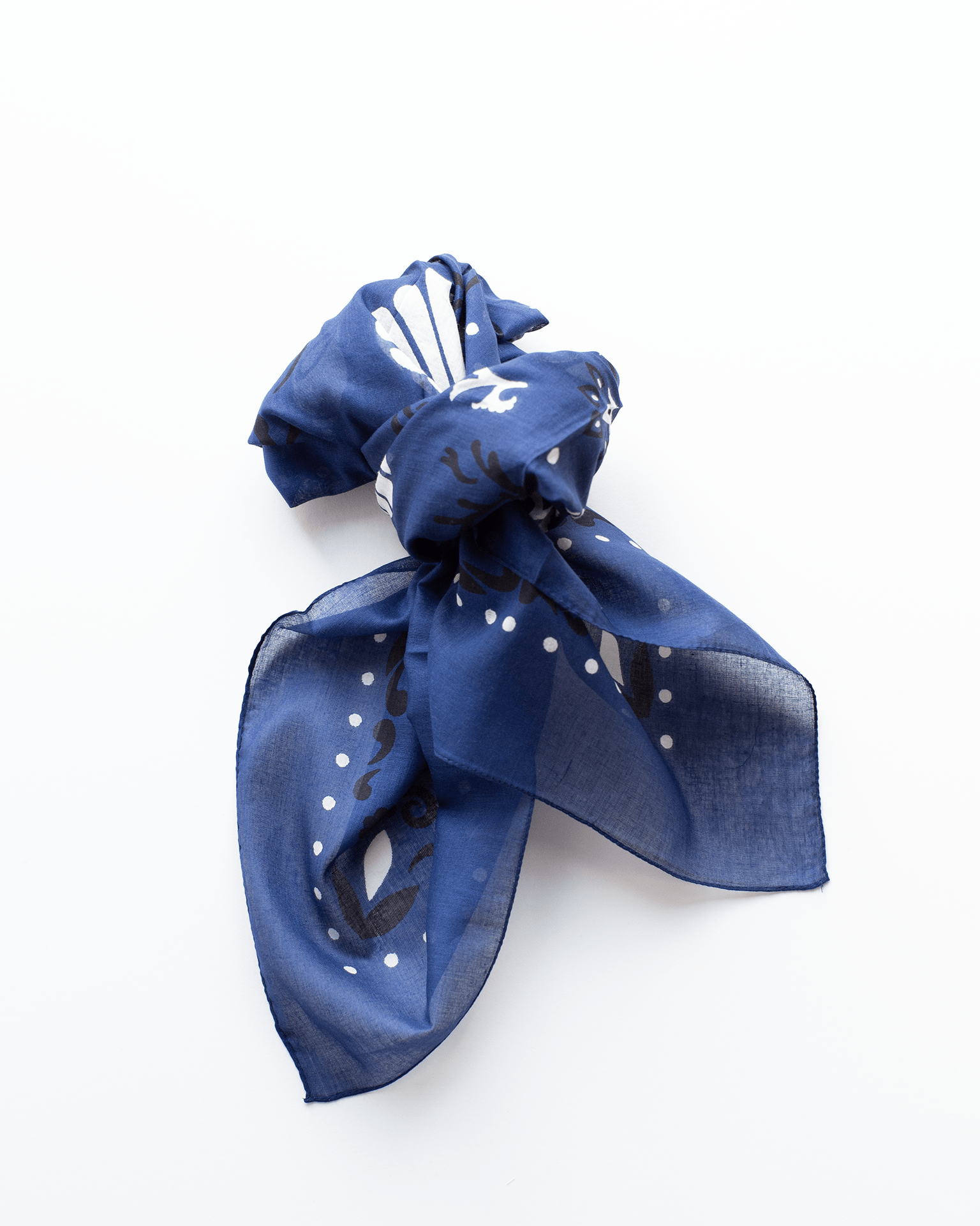 Crustaces Cotton Bandana in Navy