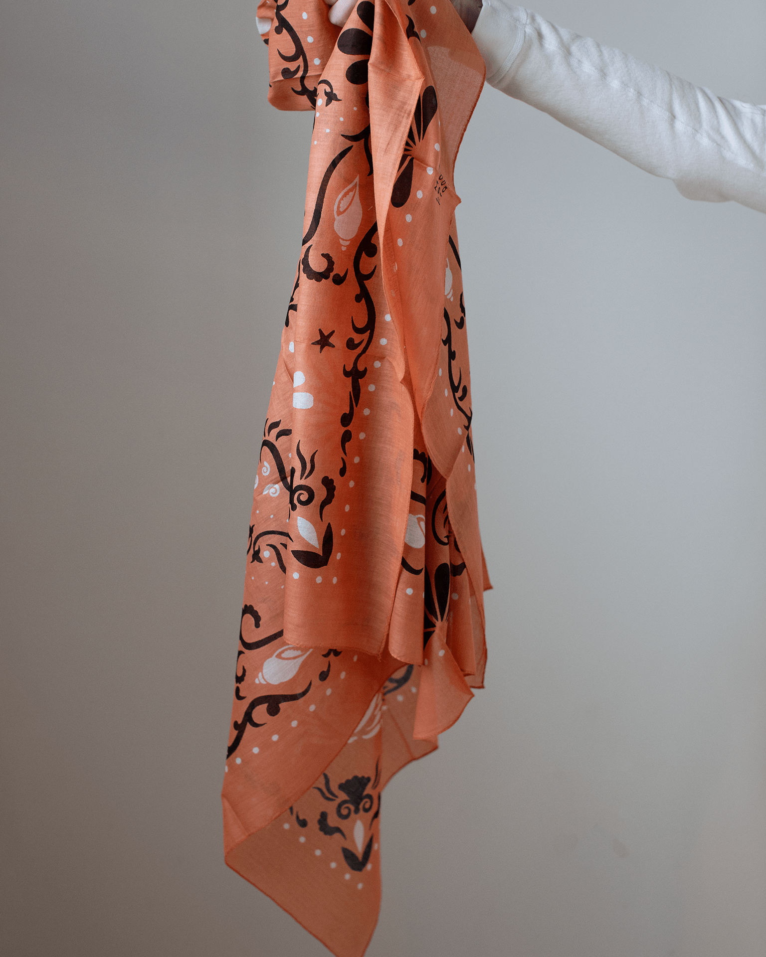 Crustaces Cotton Bandana in Rose Corail