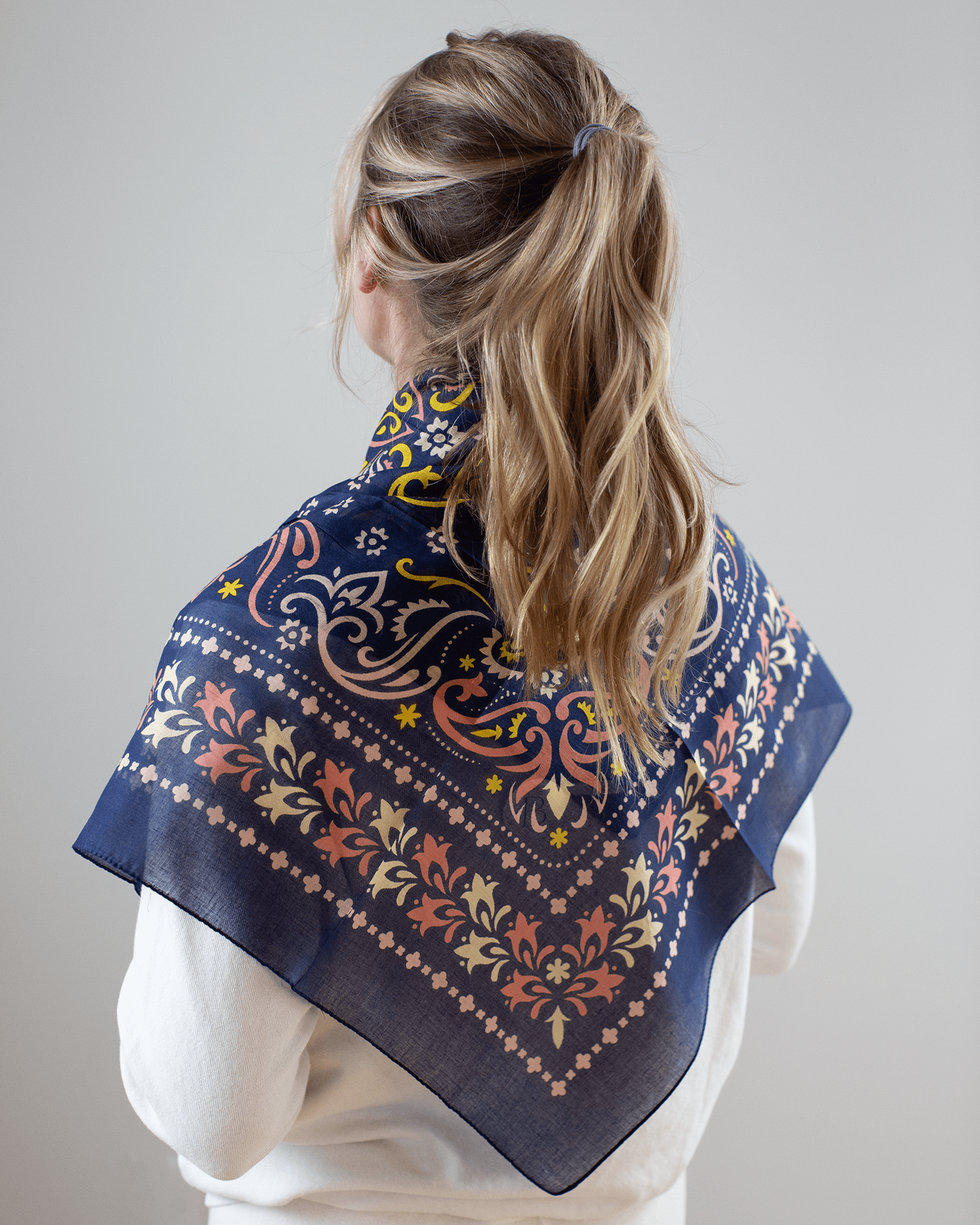 Marbella Cotton Bandana in Navy