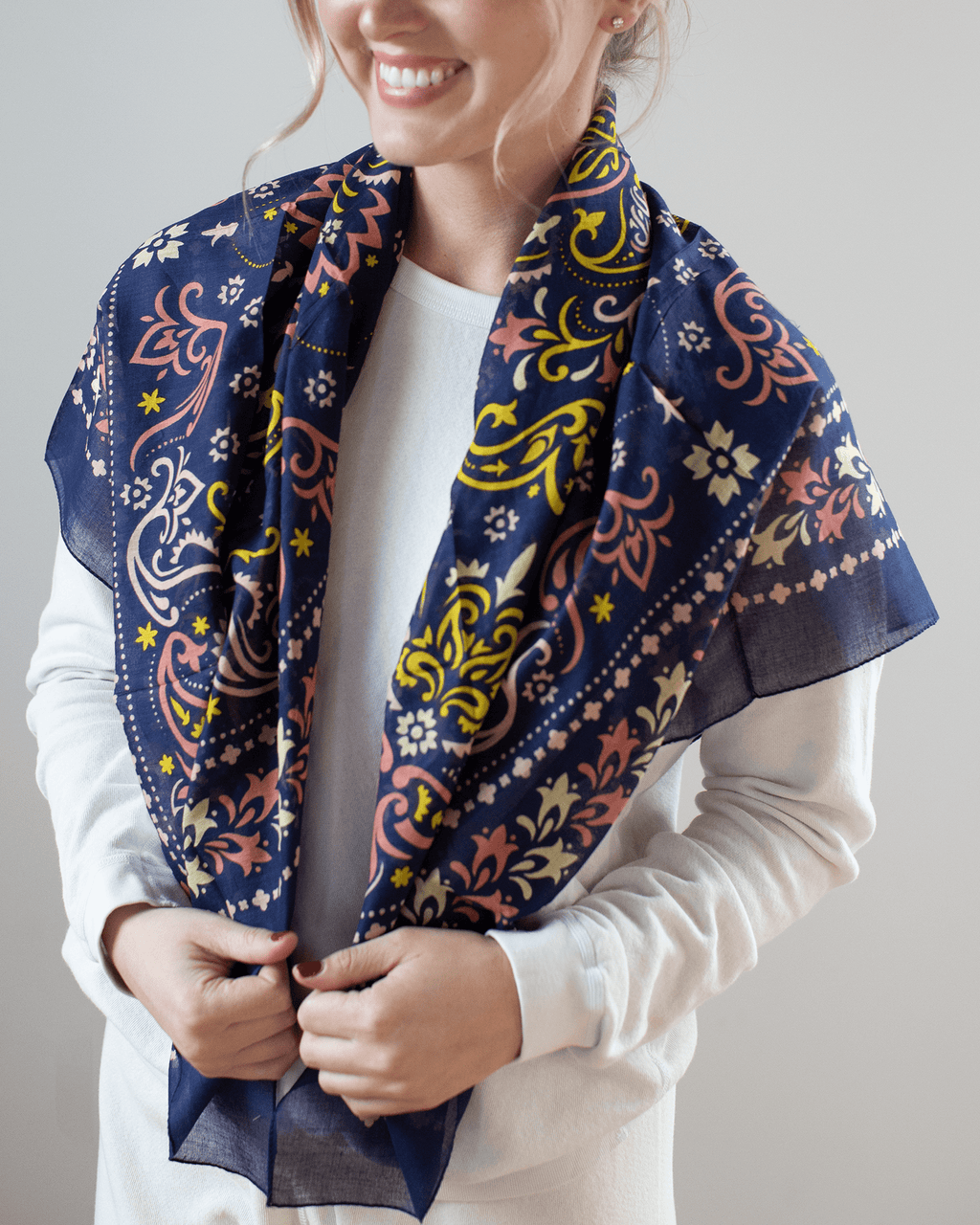 Marbella Cotton Bandana in Navy
